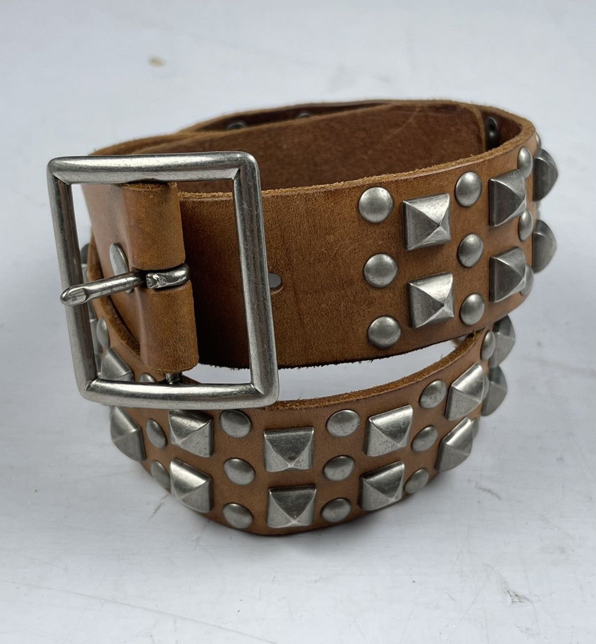 Genuine Leather - spiked belt leather - 1