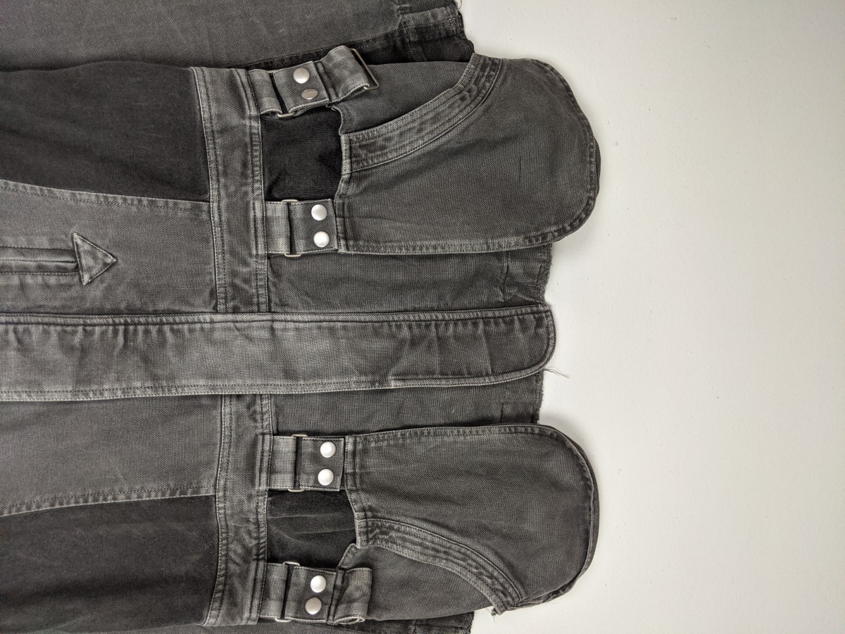 Denim Jacket - Vintage Distressed Punk Style Jacket Parka Outerwear - 3
