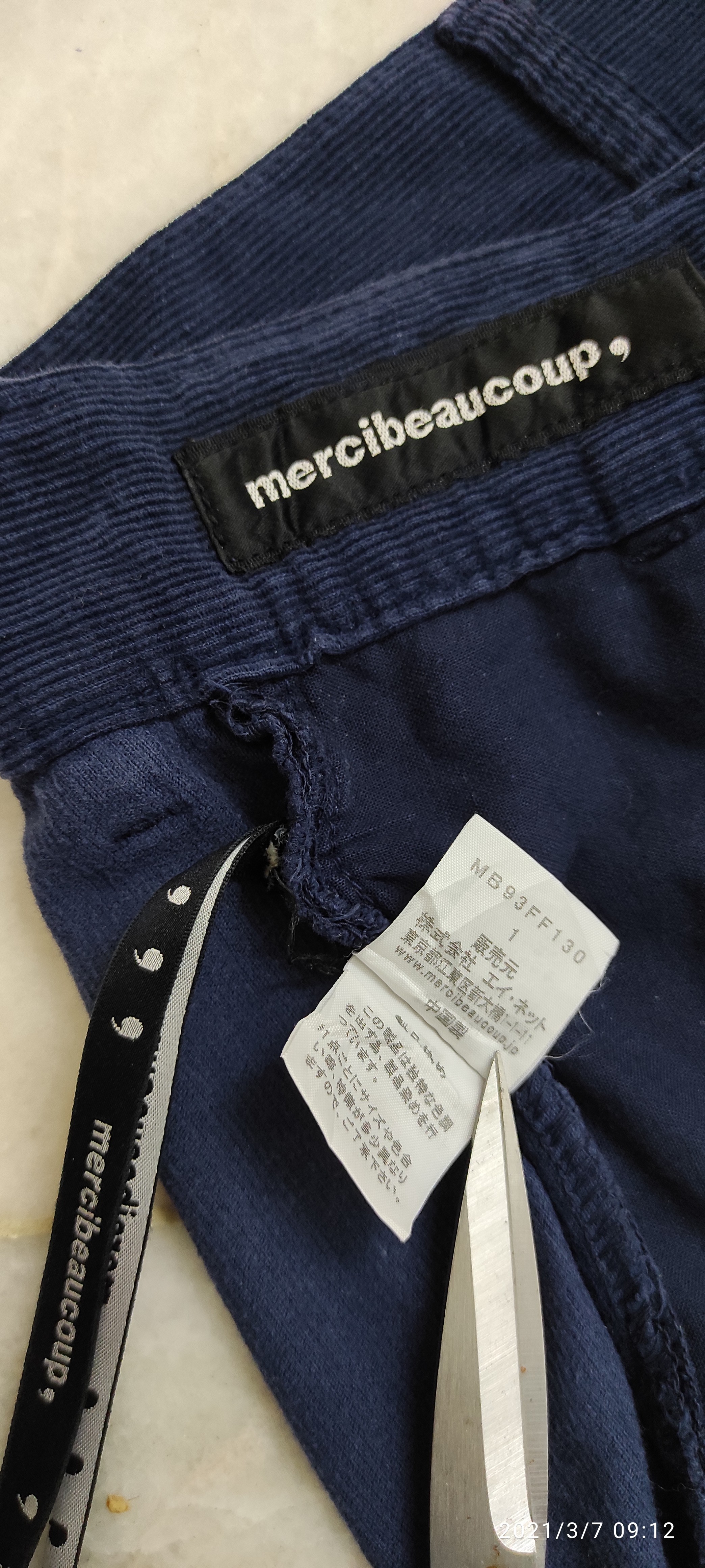 Mercibeaucoup - Velvet Navy drop crotch pants - 4