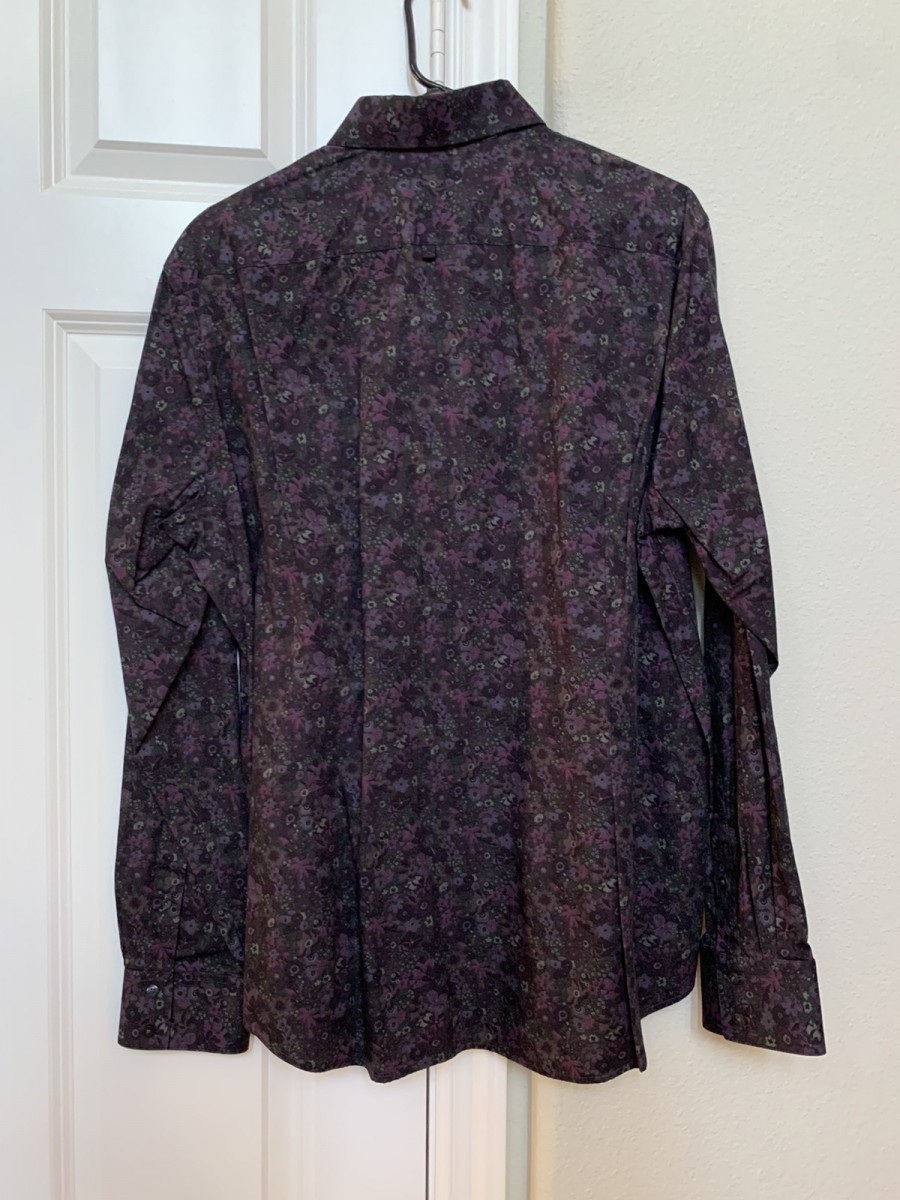 Vince - Xl floral purple black shirt cotton - 2