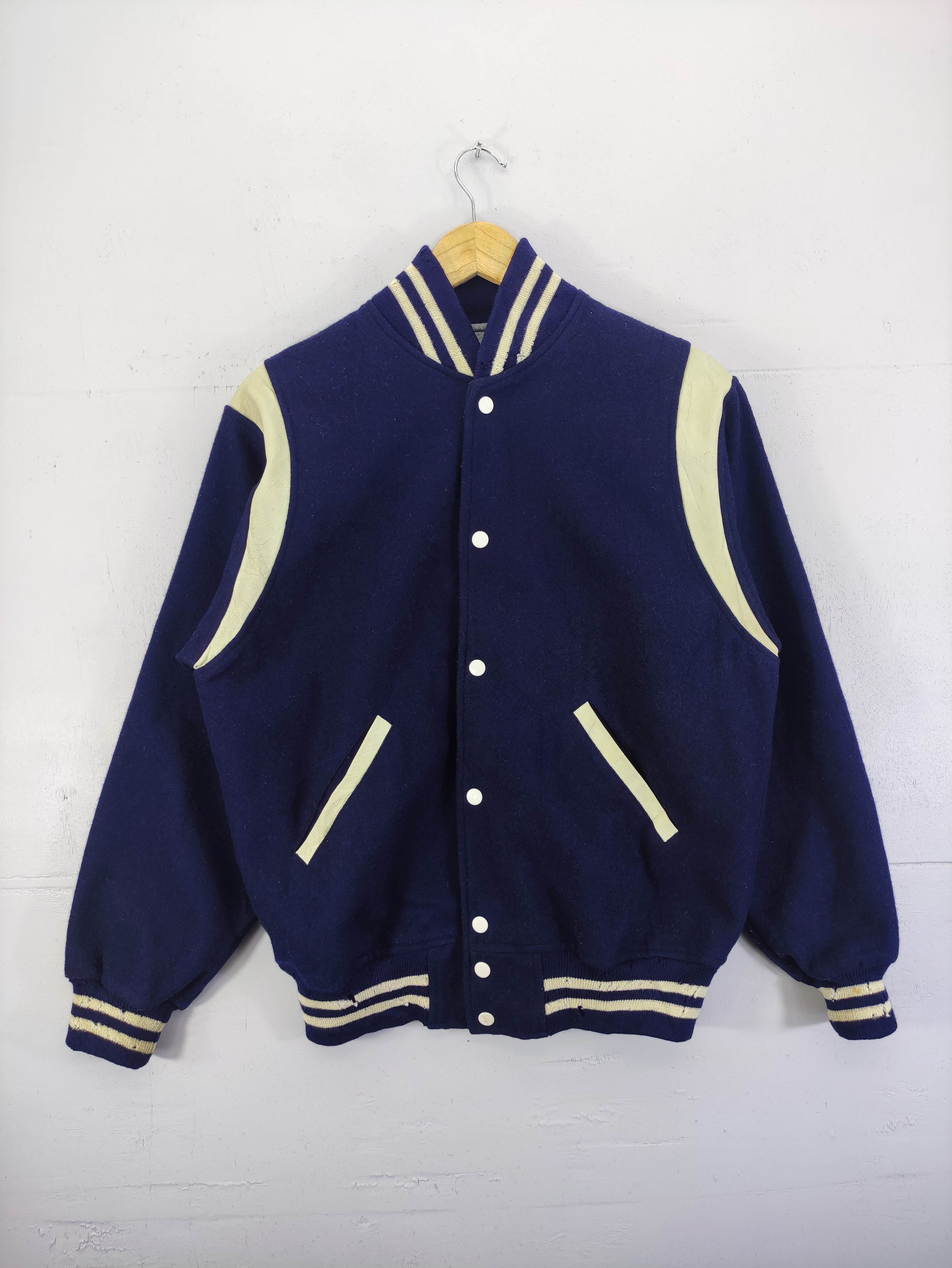 Vintage Chuo Sports Varsity Wool Jacket Snap Button - 1