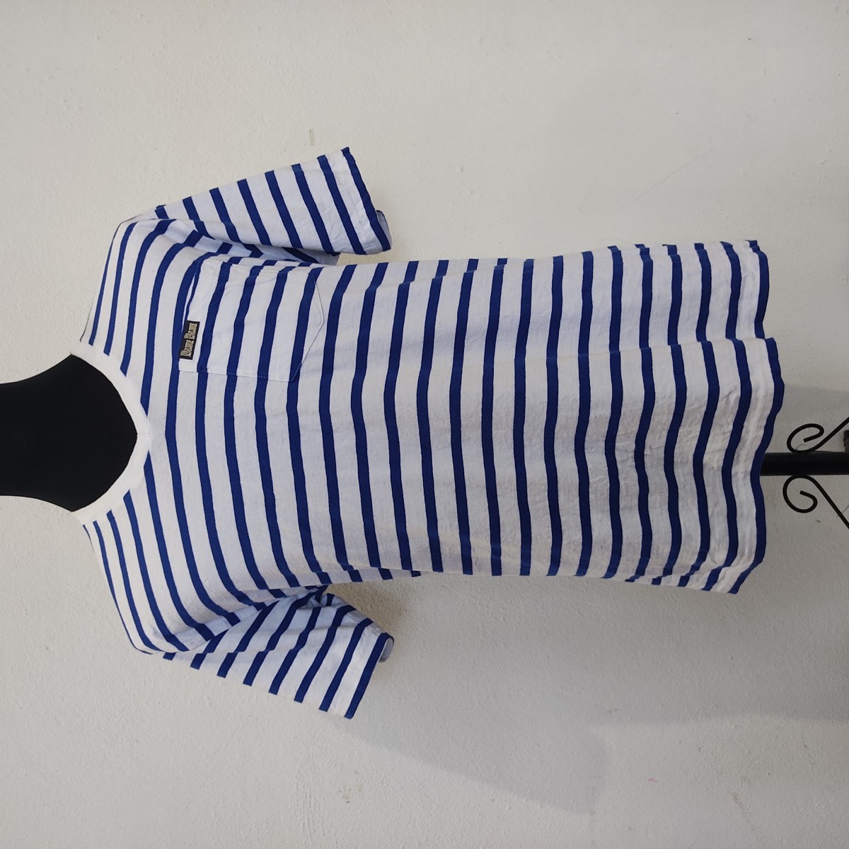 BLUE BLUE Japan Single Pocket Stripes Mens T-Shirt - 1