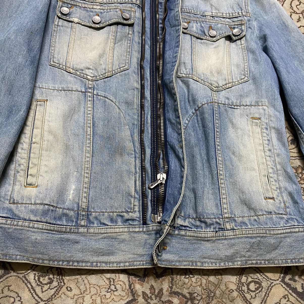 Vintage Dolce&Gabbana Denim Jacket Double Zipper Mudwash - 7