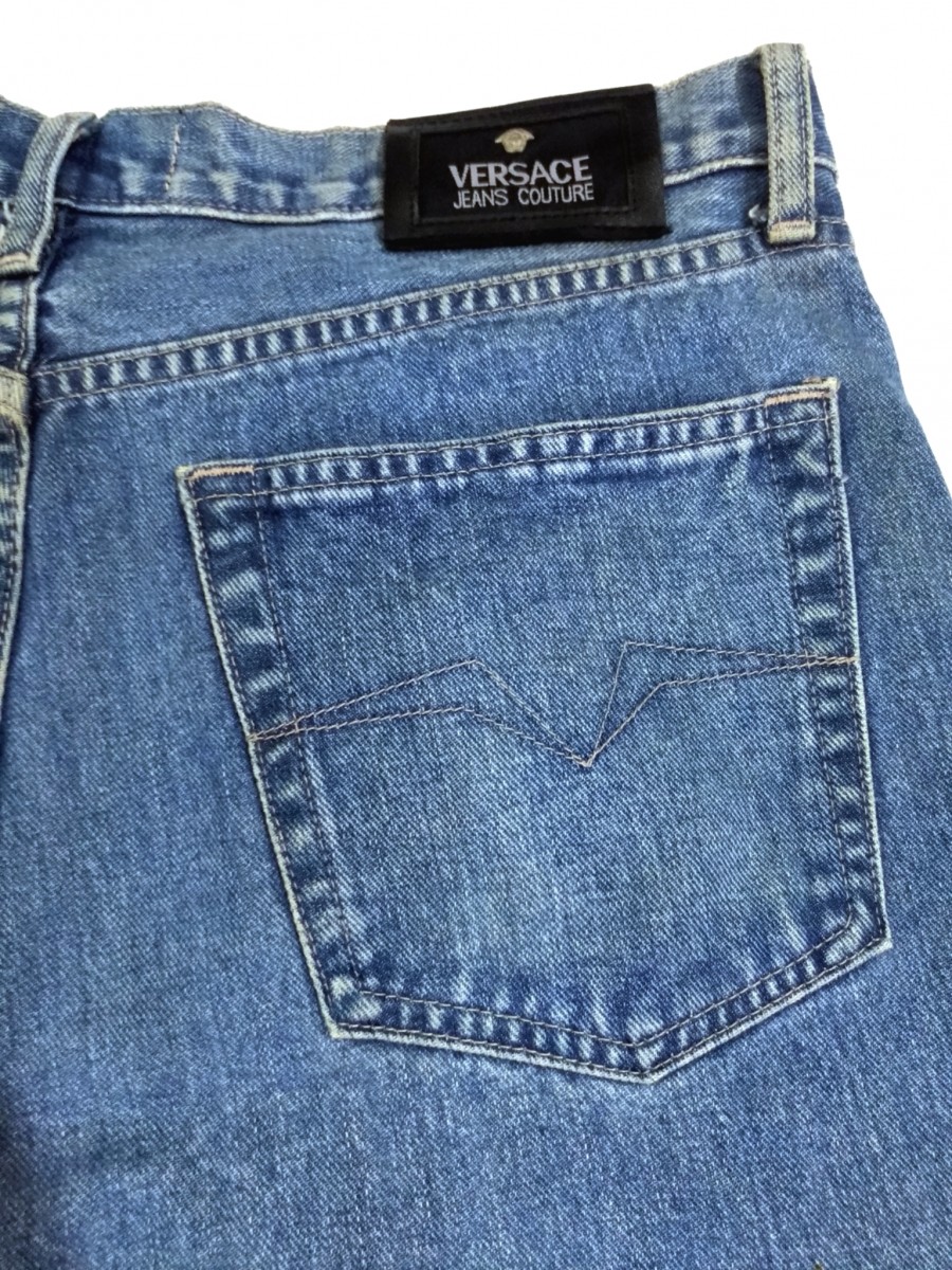 RARE! VTG 90s VERSACE JEANS COUTURE MADE IN ITALY BLUE DENIM - 3