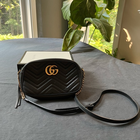 Gucci Marmont Small Crossbody Bag Black Leather - 1