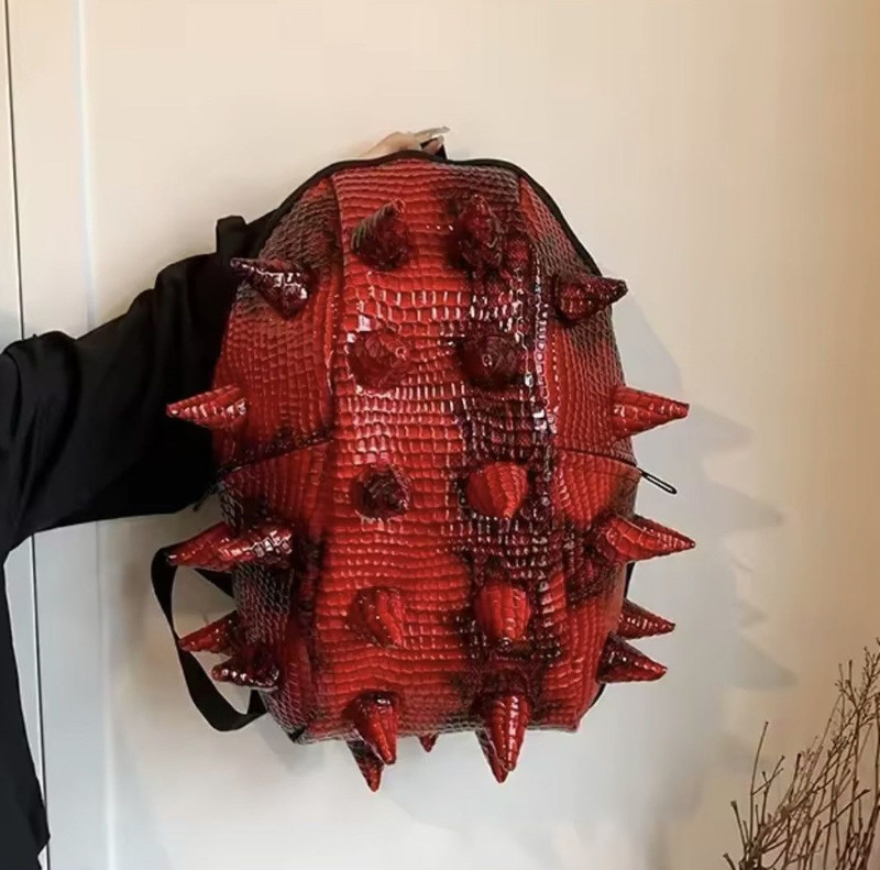 Japanese Brand - Architectural Spiked Shell Backpack - PU Leather - 1