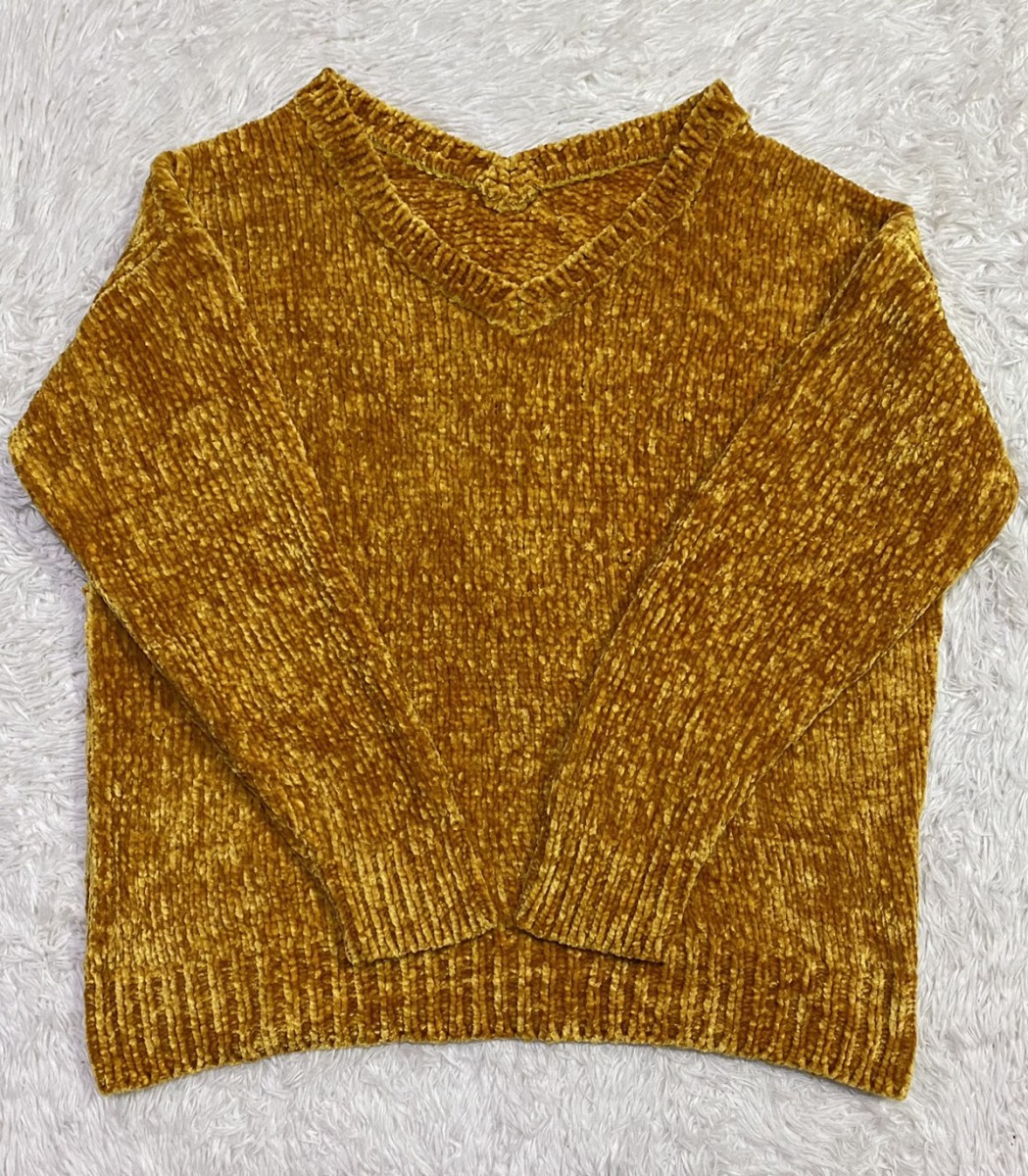 Cardigan - Golden Color Azul Cozy Sweater Pullover by Moussy - 3