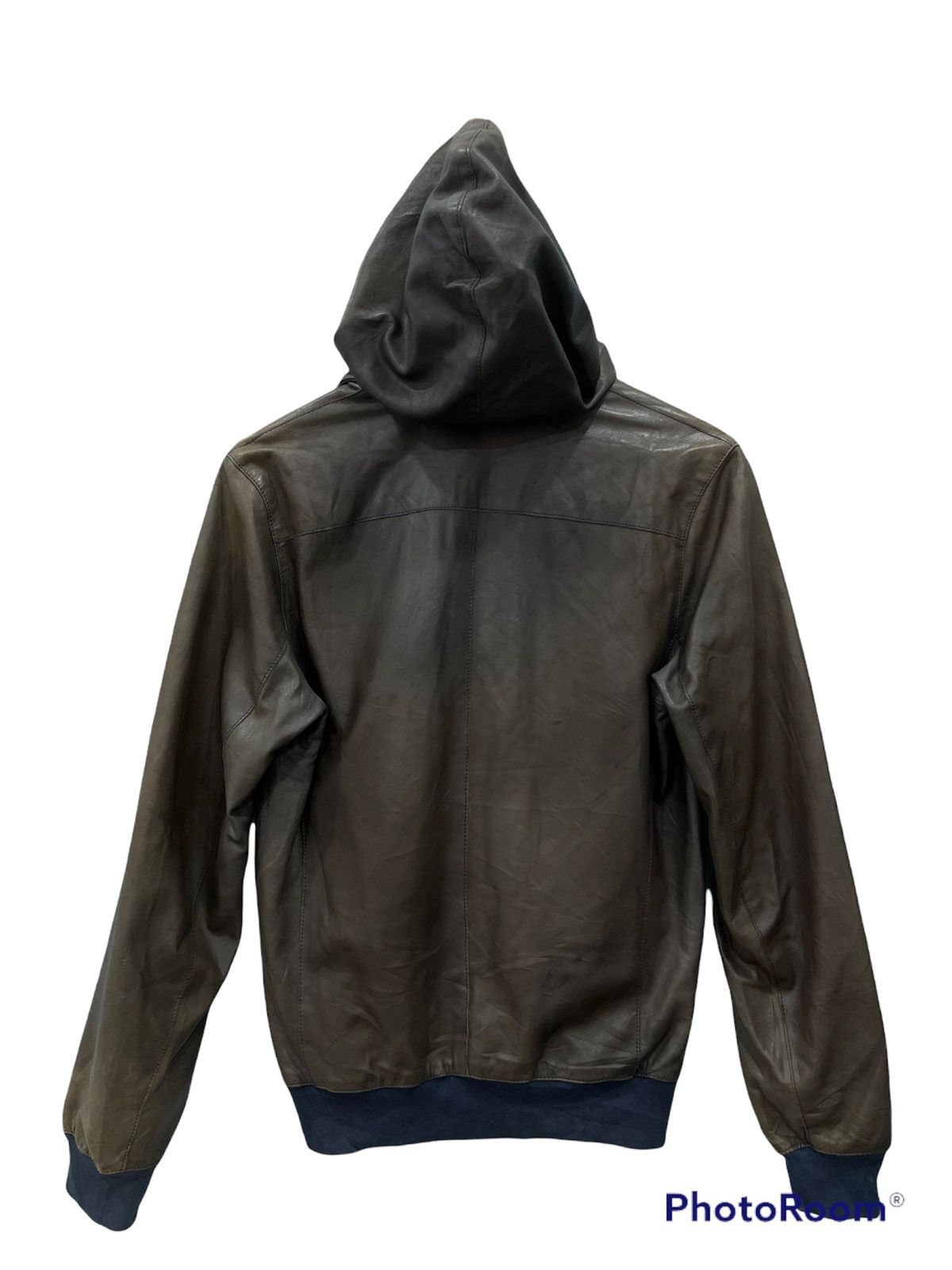 Italian Designers - B7. MARCELLO PAMPALONI HOODIE LEATHER JACKET - 2