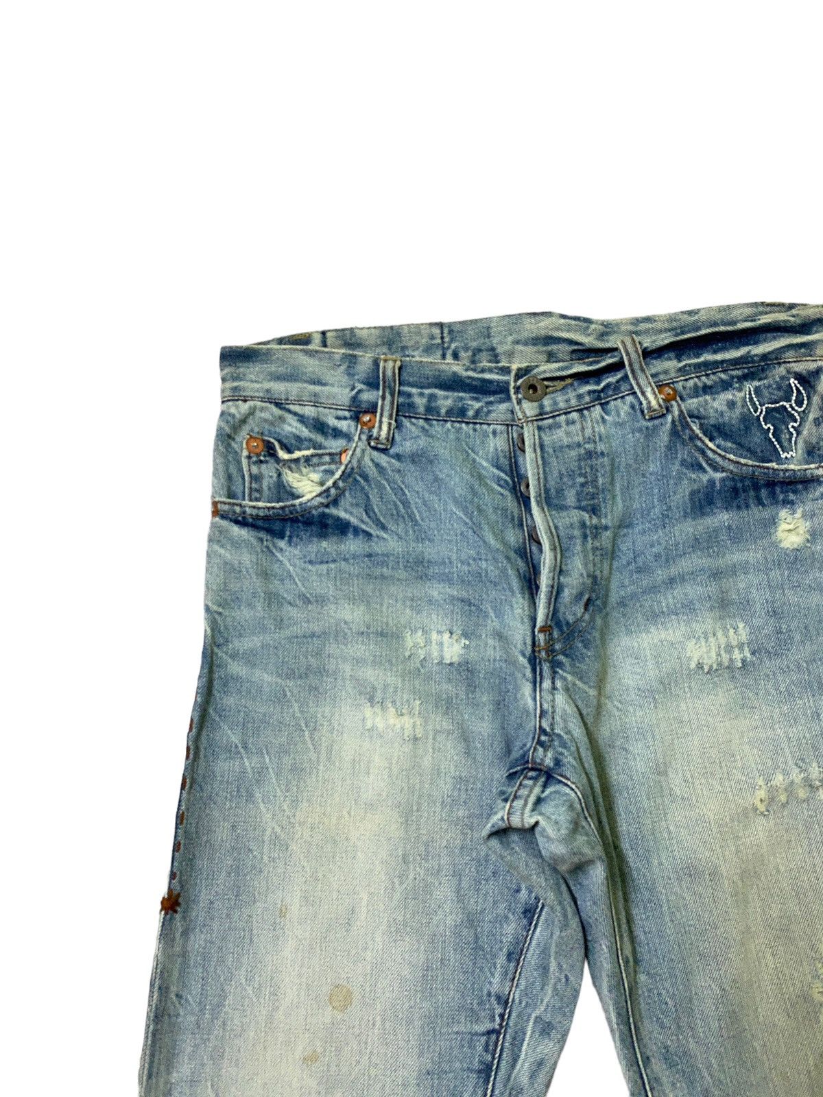 Distressed Denim - Distressed Japan Denim Zipper Custom Denim Jeans - 4