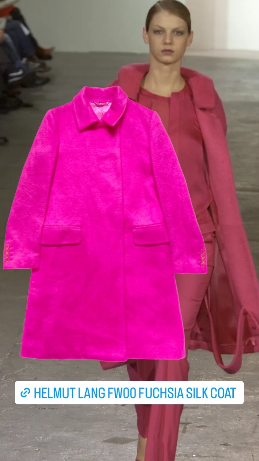 Helmut Lang Helmut Lang Fall 2000 Fuchsia Silk Coat pink | dusty