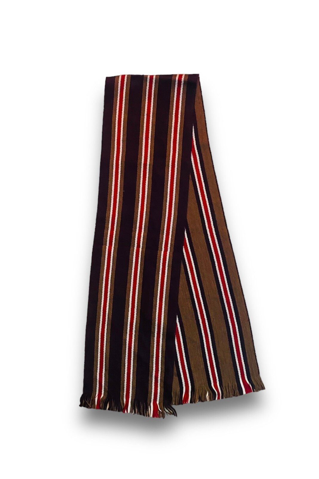 Vintage - Johnstons Of Elgin Scarf Knit Wool BrownRed Made in Scotland - 2