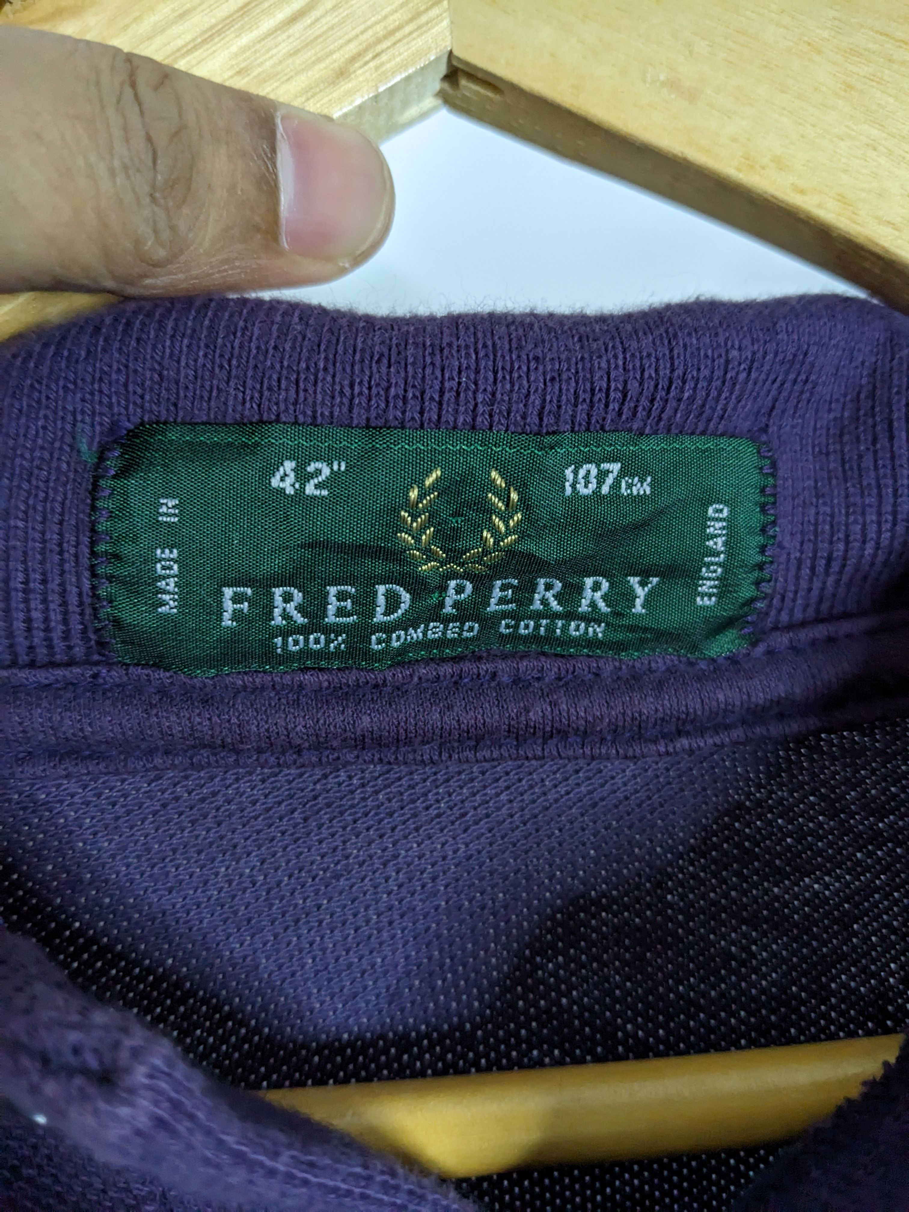 Vintage Fred Perry Purple Polo Shirt England Embroidery Logo - 6