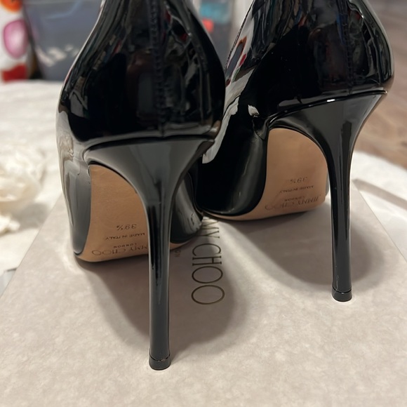 Jimmy Choo ROMY 100 Black Patent Leather Pumps - 6