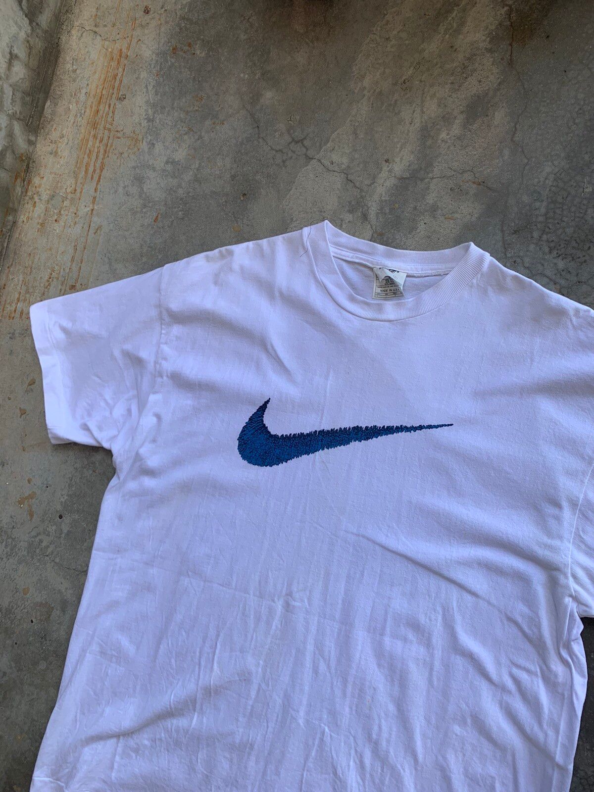 Vintage 90s Made In Usa Nike Swoosh Single Stich Tshirt - 2