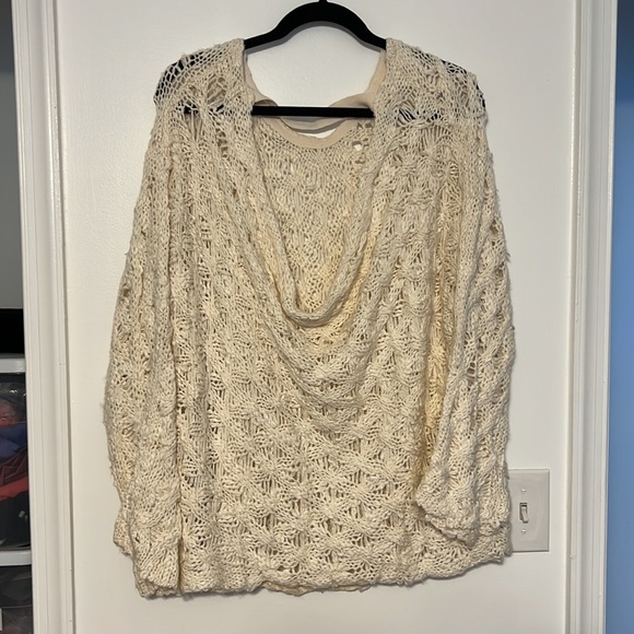 Free People Oversized Drape Back Open Knit Sweater - 2