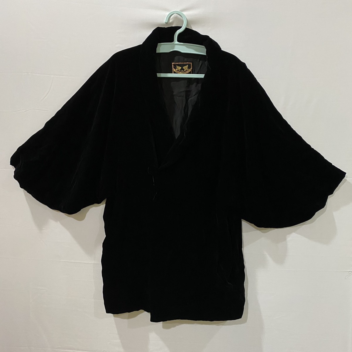 Streetwear - Black Velvet Kimono Style Jacket Made in Germany - 1