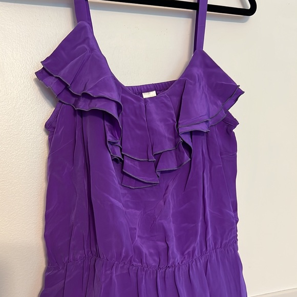 Amanda Uprichard Silk Ruffle Bright Purple Mini Dress - 2