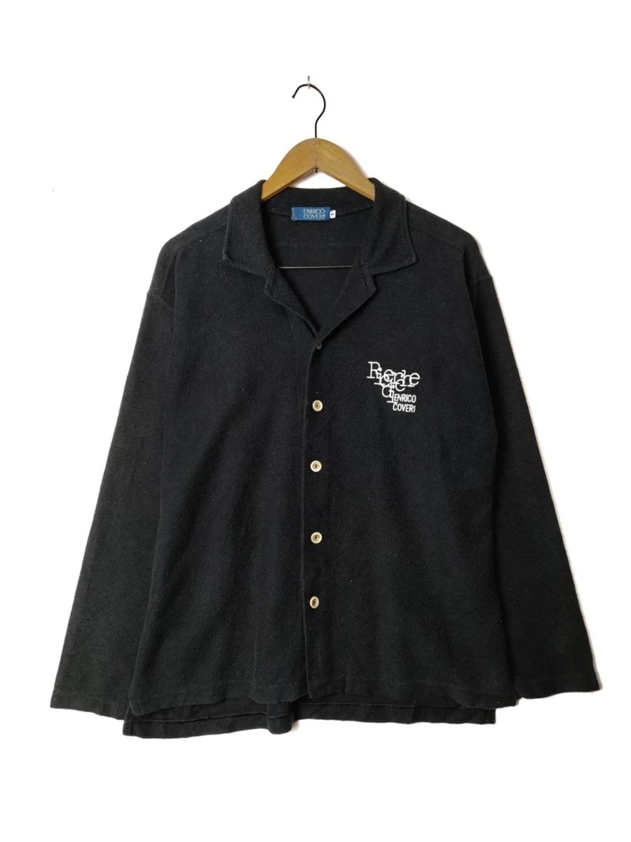 Enrico Coveri - Long Sleeve Shirt Button Up Sweater Black - 1