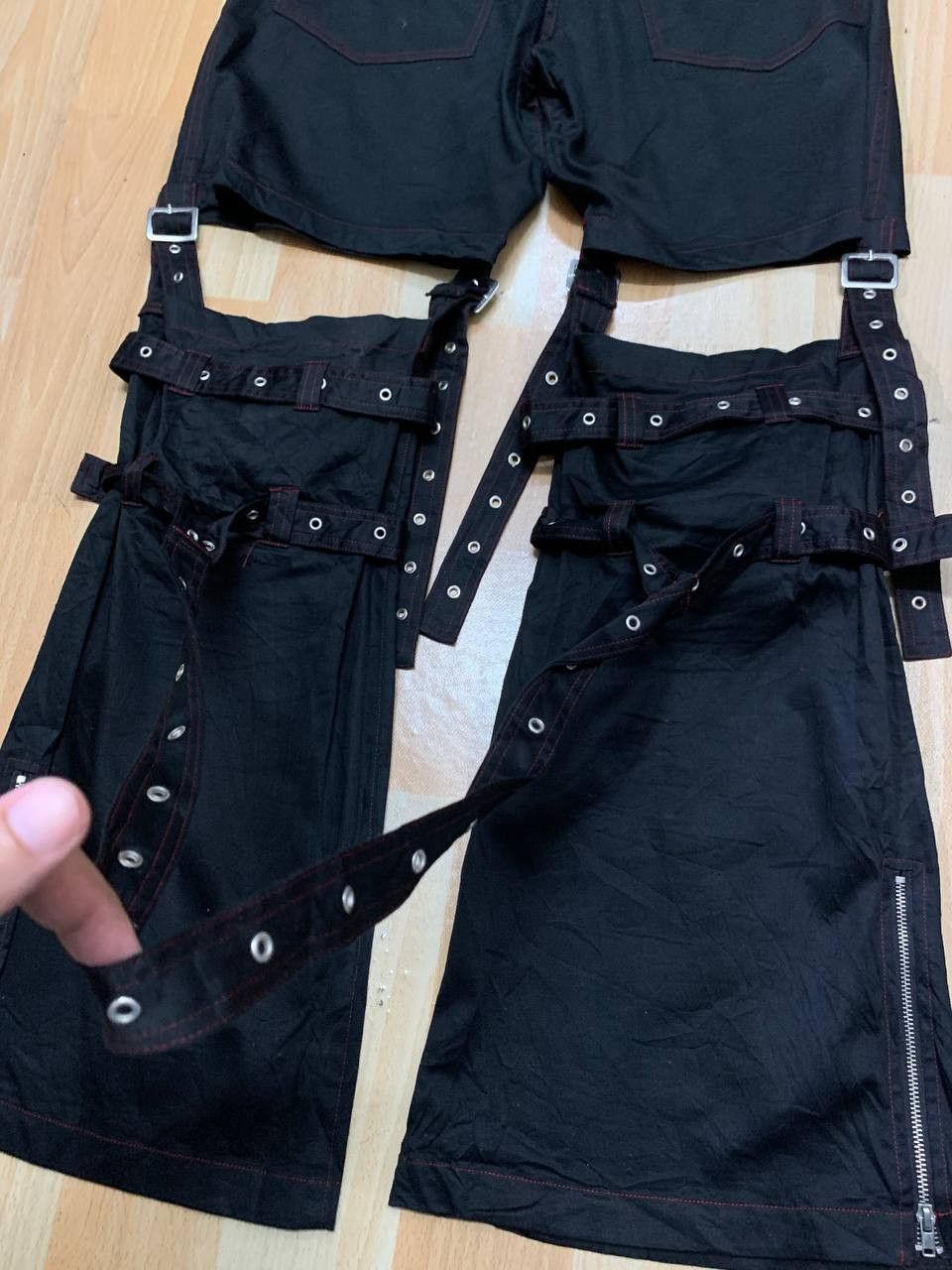 Flared Japanese Brand Bondage Punk Rock Pants - 3
