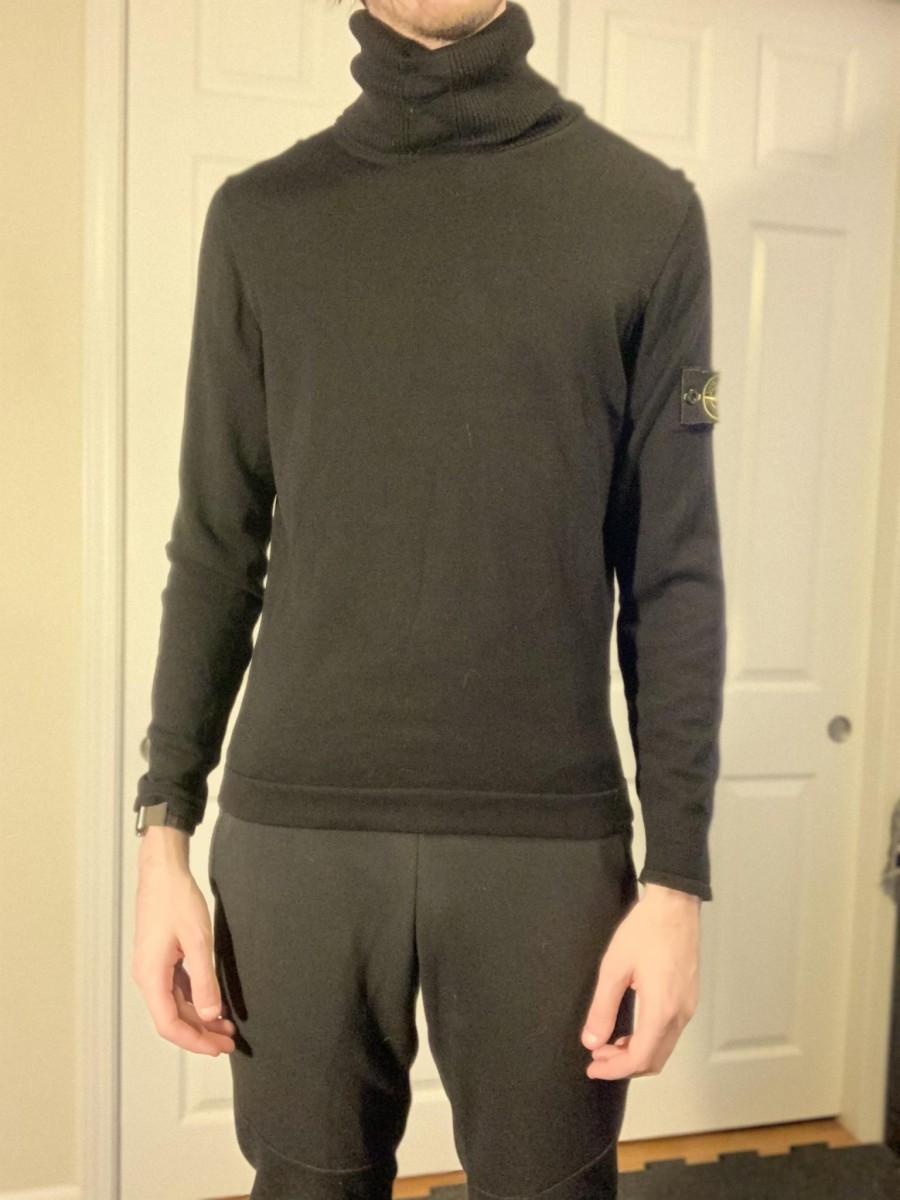 Black Heavy Turtleneck [Fits like M] - 1