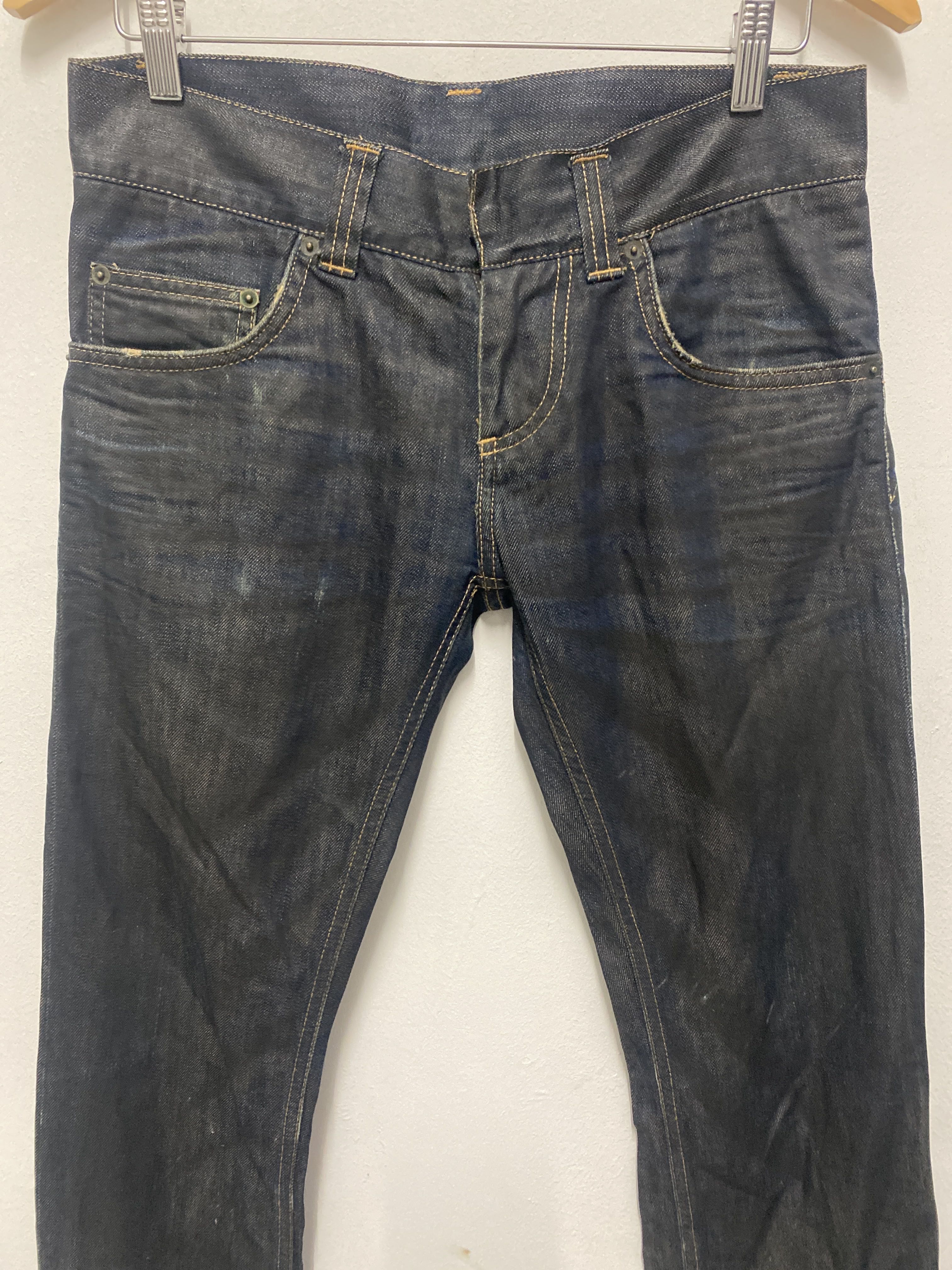 Black-Tag IT Italian Raw Denim Jeans with Zippered Back Pockets - Size 28 Made in Italy - 5