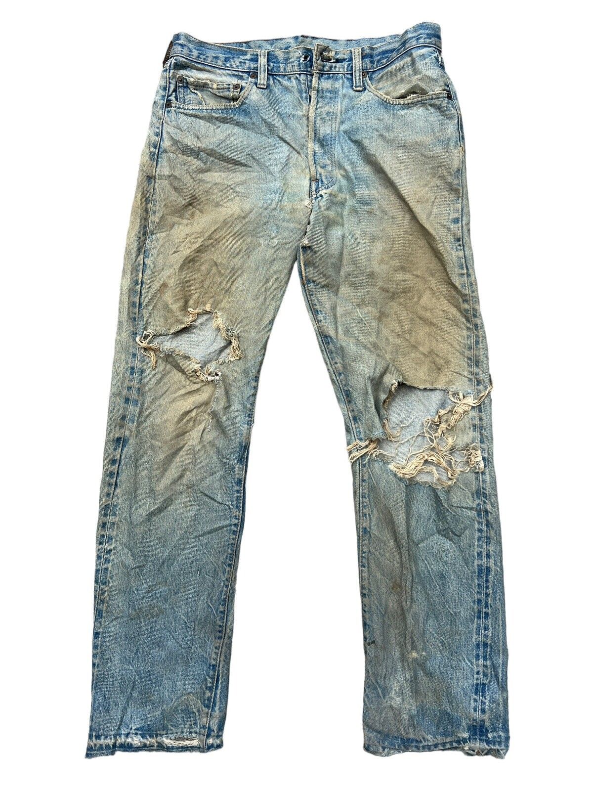 Vintage 70s Levi’s 501 Selvedge Distressed Denim Jeans 32x31 - 1