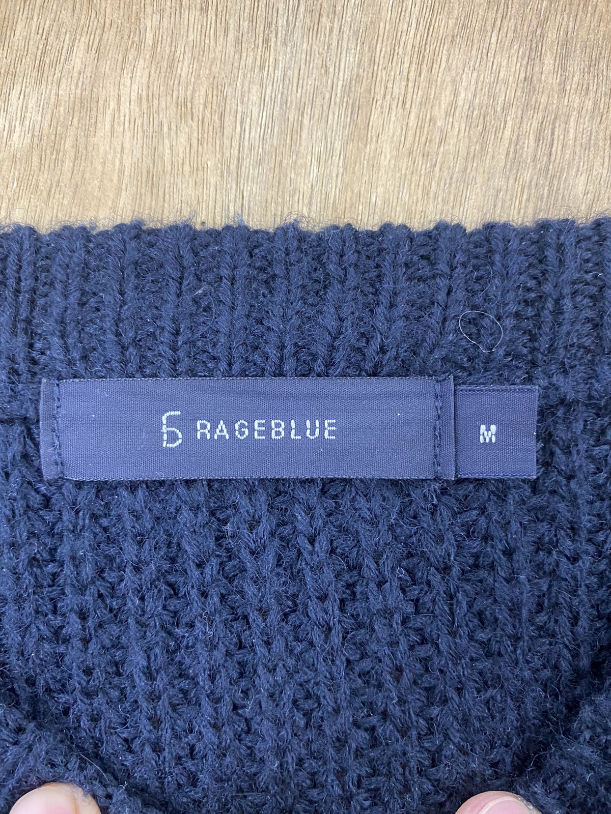 Japanese Brand - Rage Blue Stripe Crocheted Knit Sweaters #1371 - 5