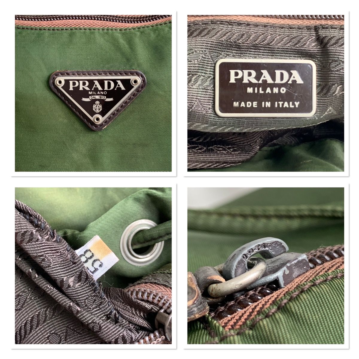 Authentic vintage Prada green army nylon backpack - 11