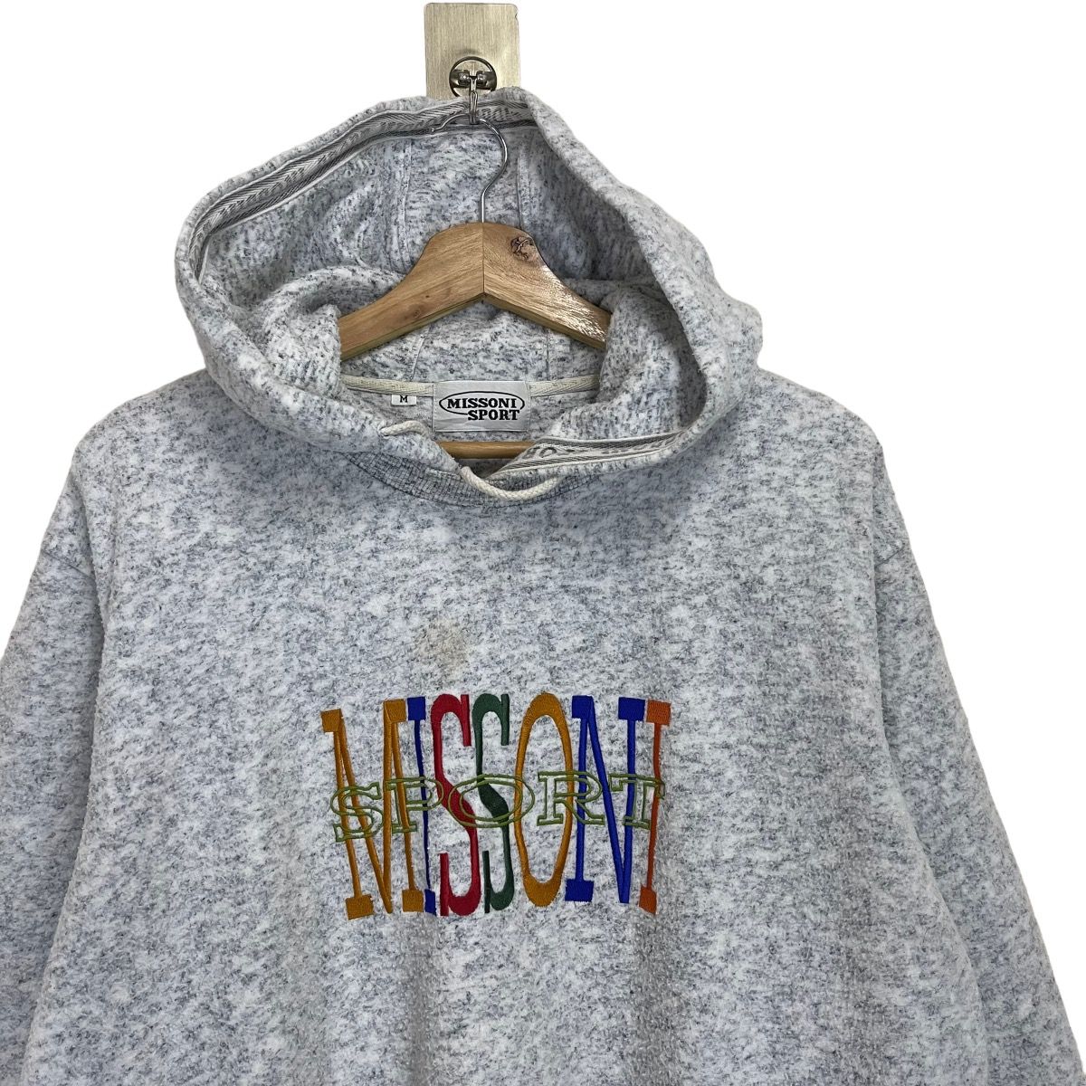 Vintage Missoni Sports Multicolour Spellout Pullover Hoodie - 4