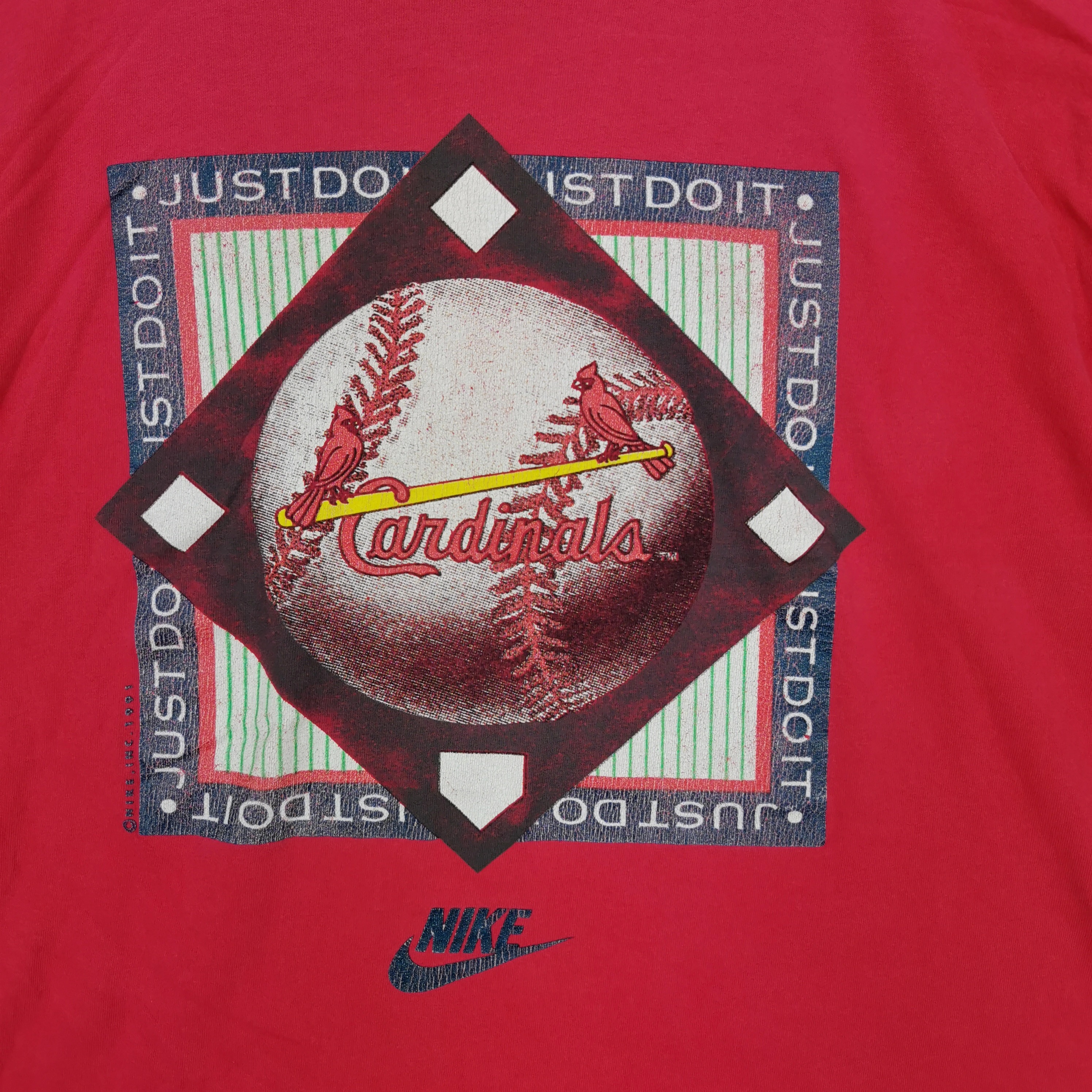 Vintage - Vintage Nike T-Shirt Cardinal MLB Tee Nike Swoosh Tee - 3