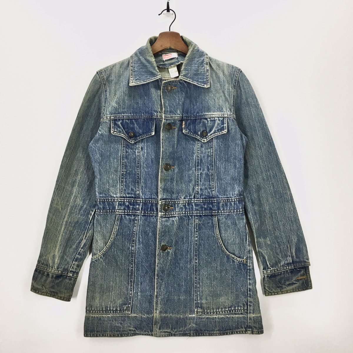Vintage Levi’s Long Denim Fishtail Jacket - 1