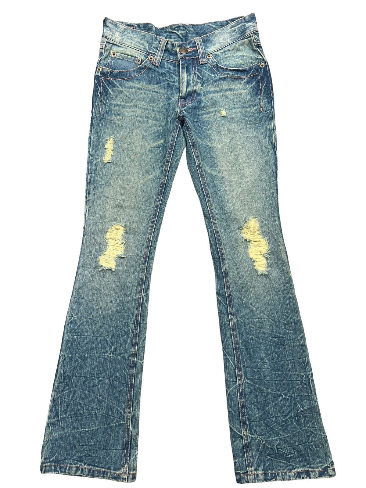 Hype - Japanese Brand Distressed Mudwash Flare Denim Jeans 28x30.5 - 2