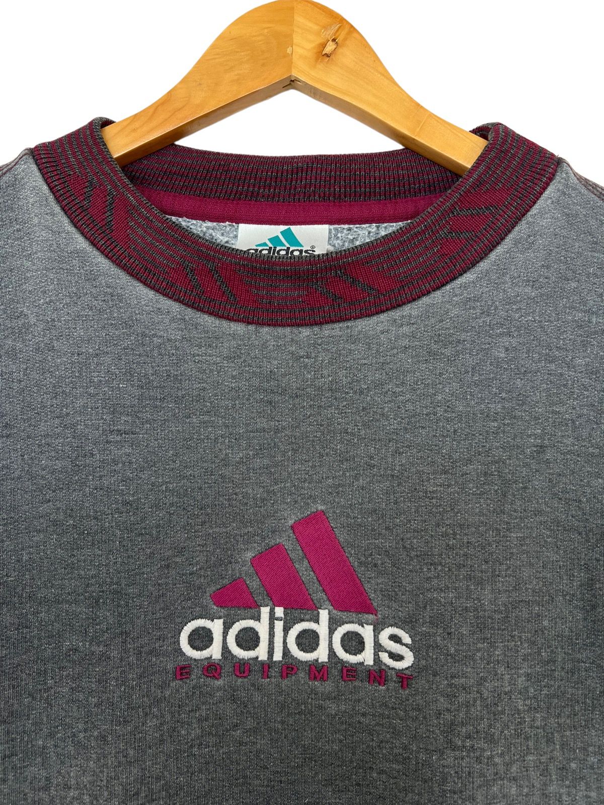 RARE‼️Vintage 90s Adidas Equipment Sweatshirt Grey Sweatshirt - 9