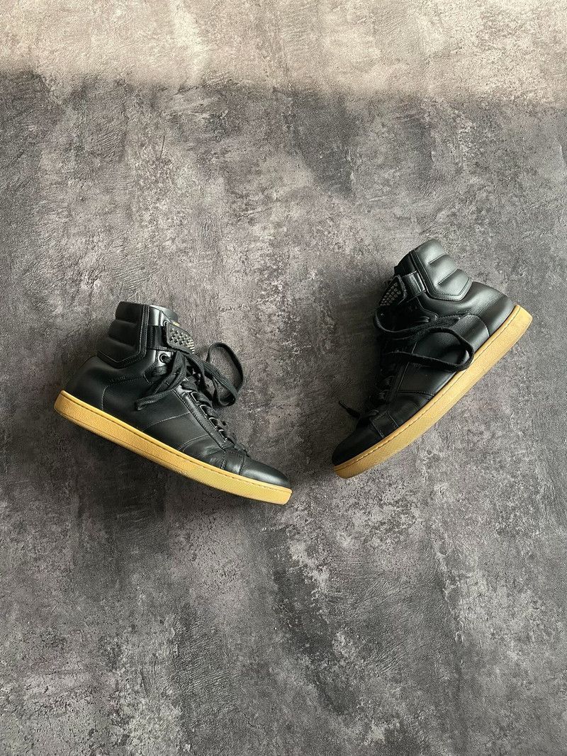 Saint Laurent SLP13 Authentic High-Top Sneakers with Bullet Rivets - 1