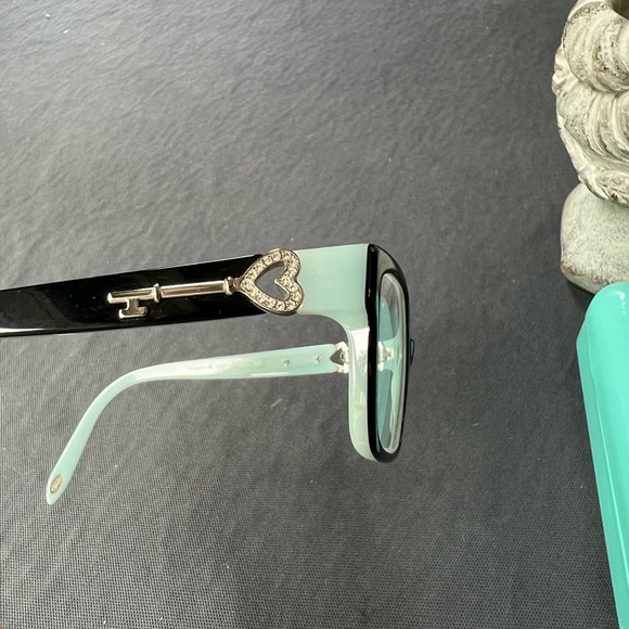 Tiffany Co. TF 2064-B Rhinestone Heart Key Rectangle Eyeglasses Frames Robin Egg - 12