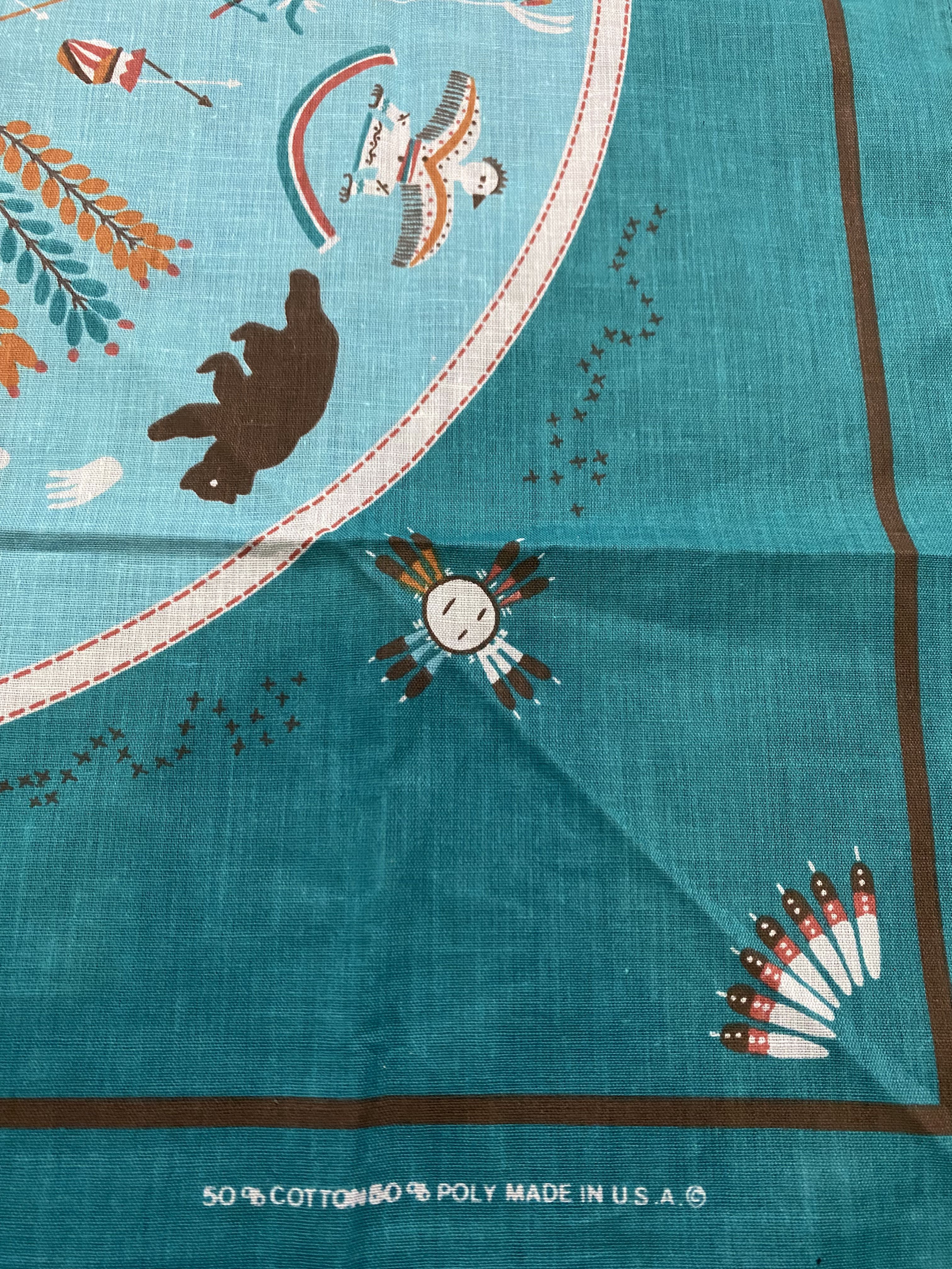 Vintage Native American-Inspired Bandana – Southwest Tribal Print – 50/50 Cotton Poly USA Made - 4