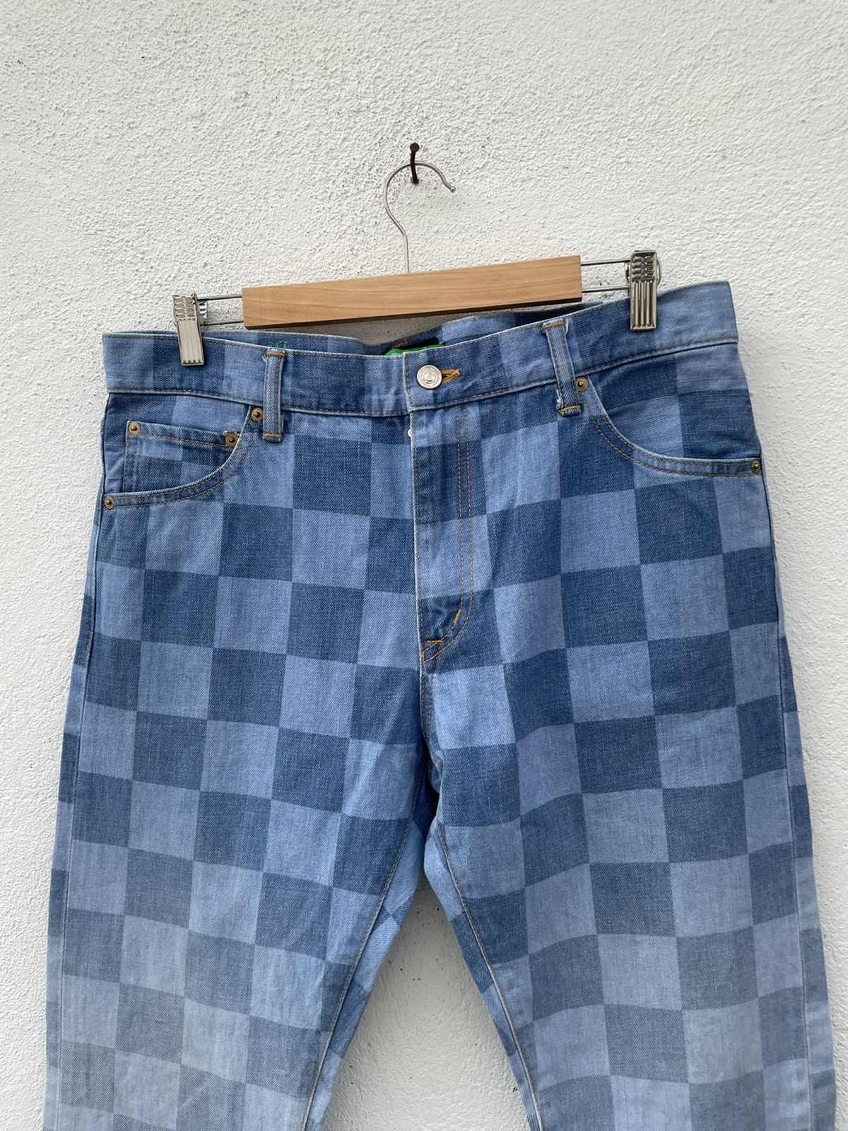 Japanese Brand - Made In Japan Sweager Plaid Design Jeans - 2