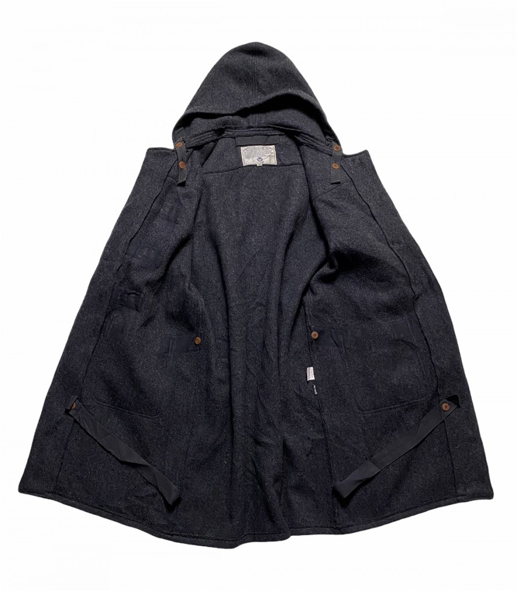 Vintage - Flight Garment Grey Wool Hooded Long Duffel Coat - 15