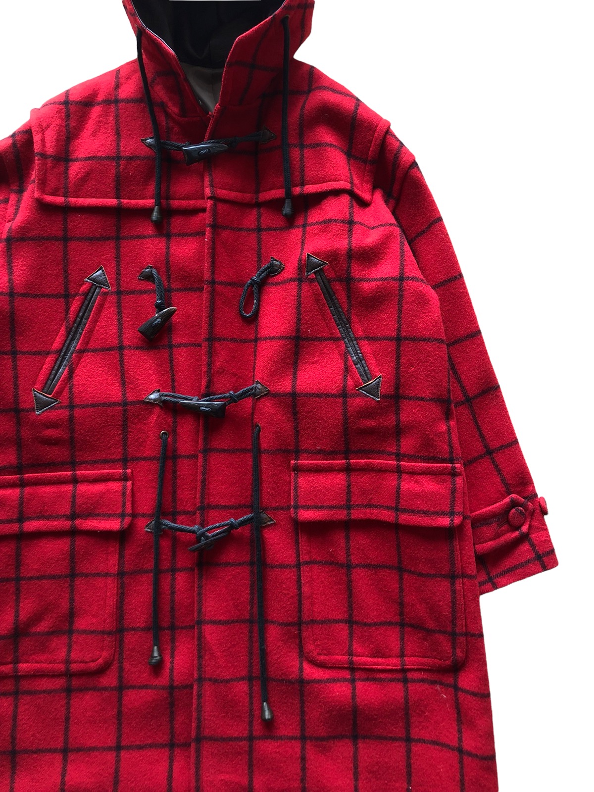 AW1997 Jean Paul Gaultier Red Tartan Wool Duffle Coat - 3