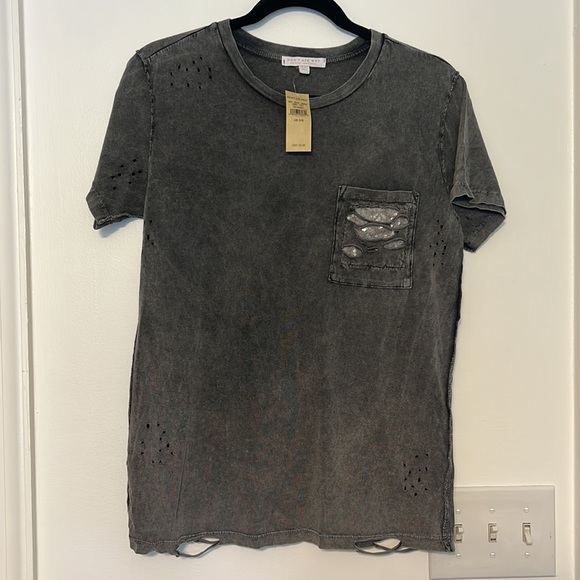 American Eagle Outfitters - AE *Don’t Ask Why” Distressed Sequin Detail Pocket Tee - 1