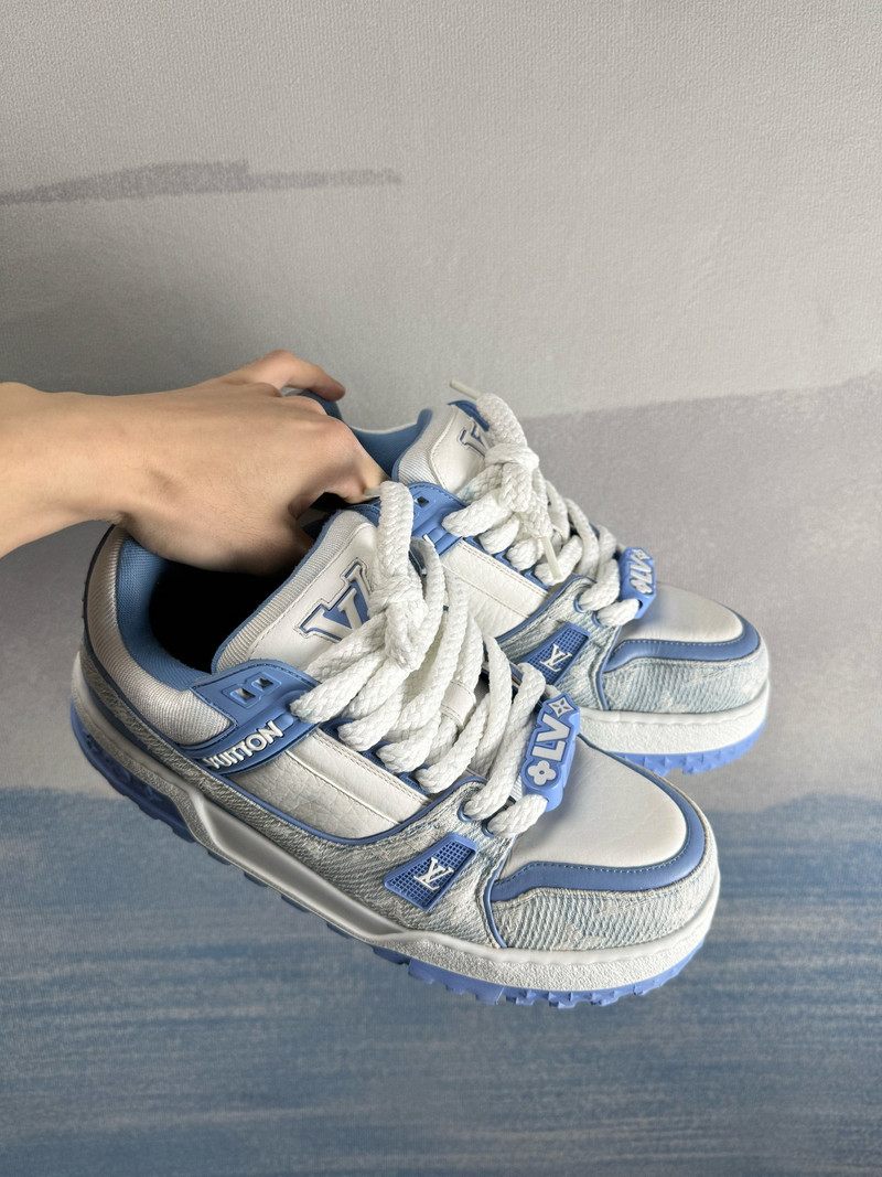 Louis Vuitton LV Trainer Maxi White/Blue Denim - 1
