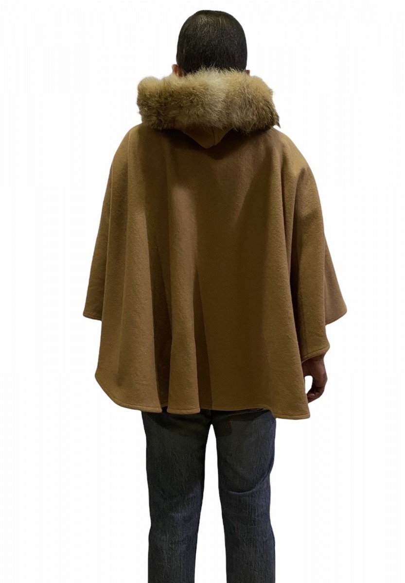 Fidelity - Wool Cape Poncho Hooded by Gerald & Steward - 3