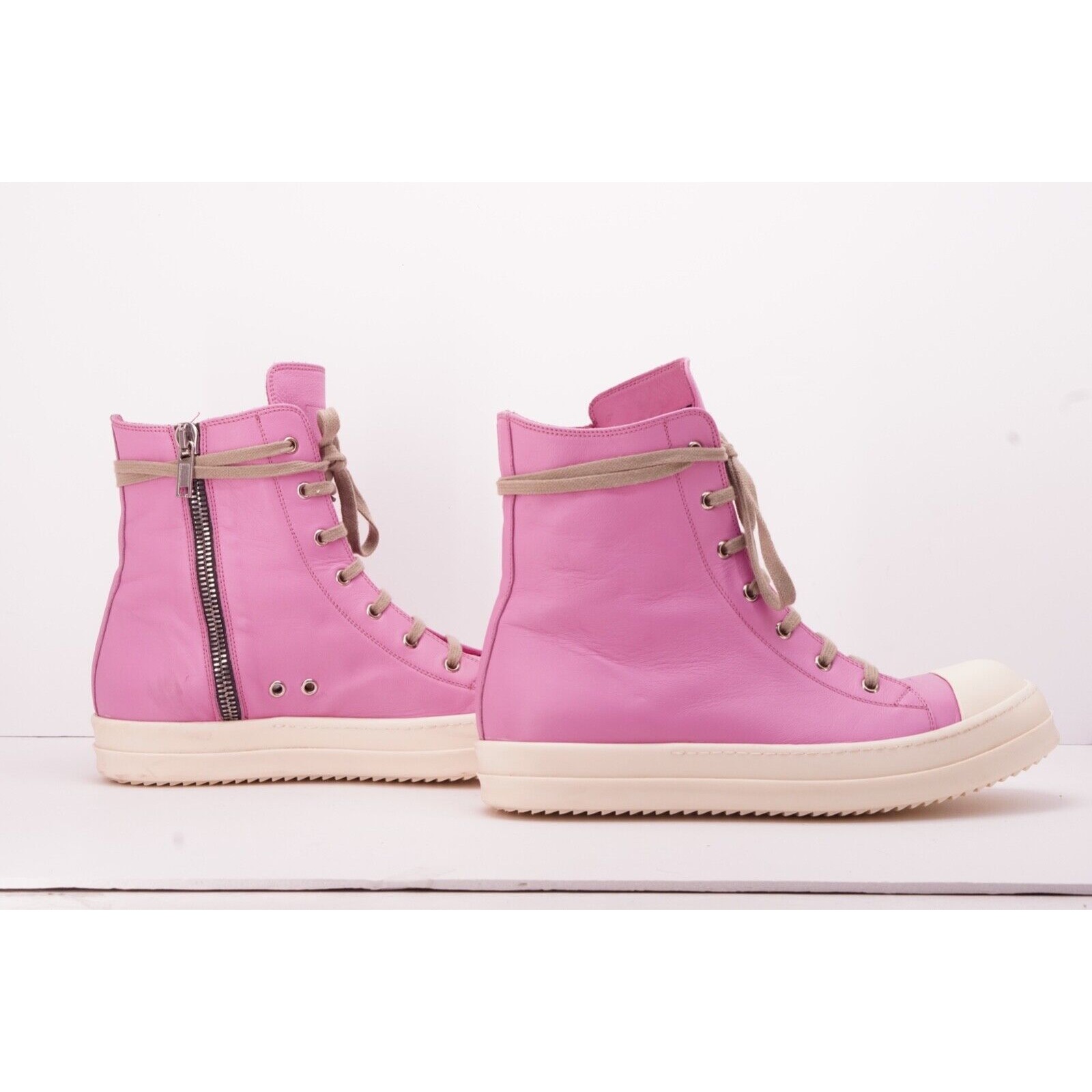 Ramones Pink High Top Sneaker Pink SS21 Side Zipper - 13