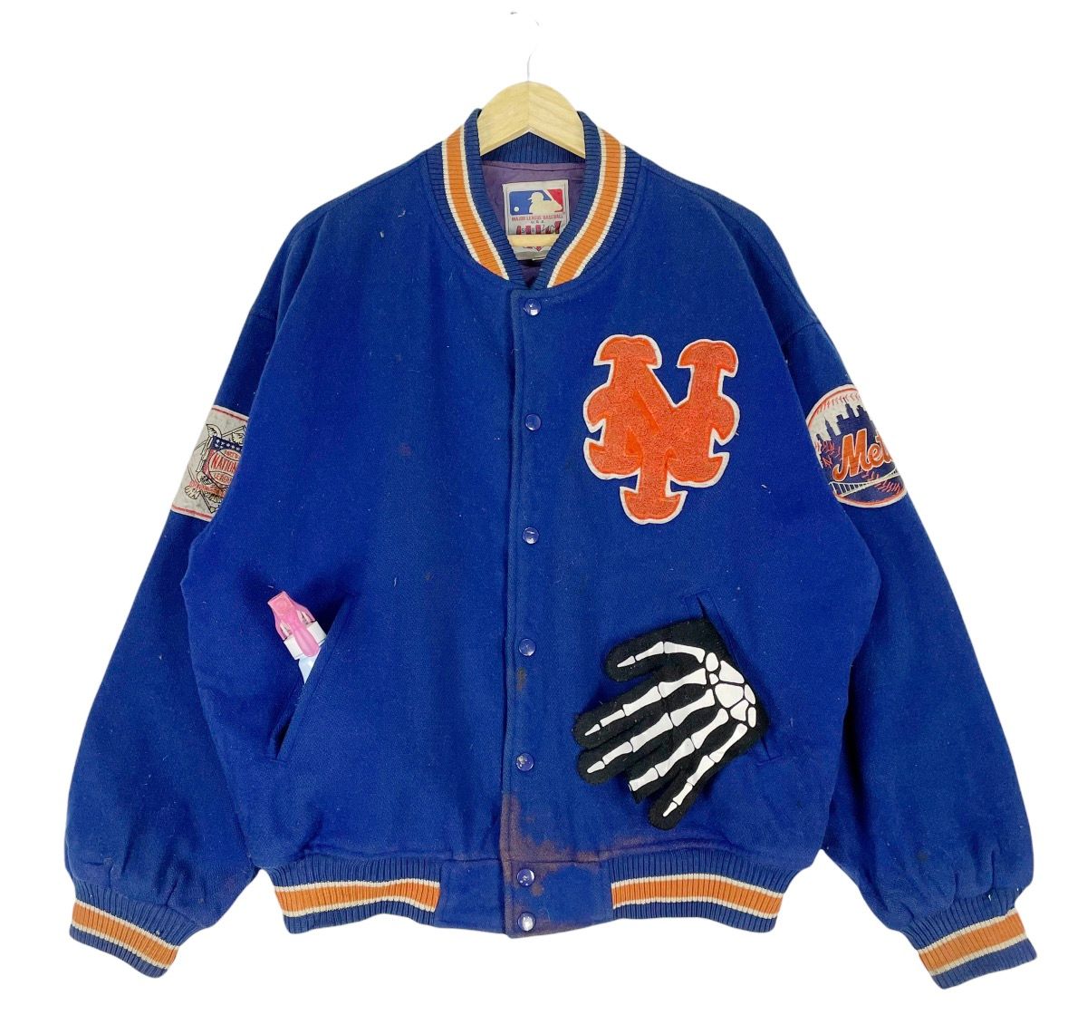 Vintage - ⚡️90s NEW YORK METS Wool Varsity Jacket - 1