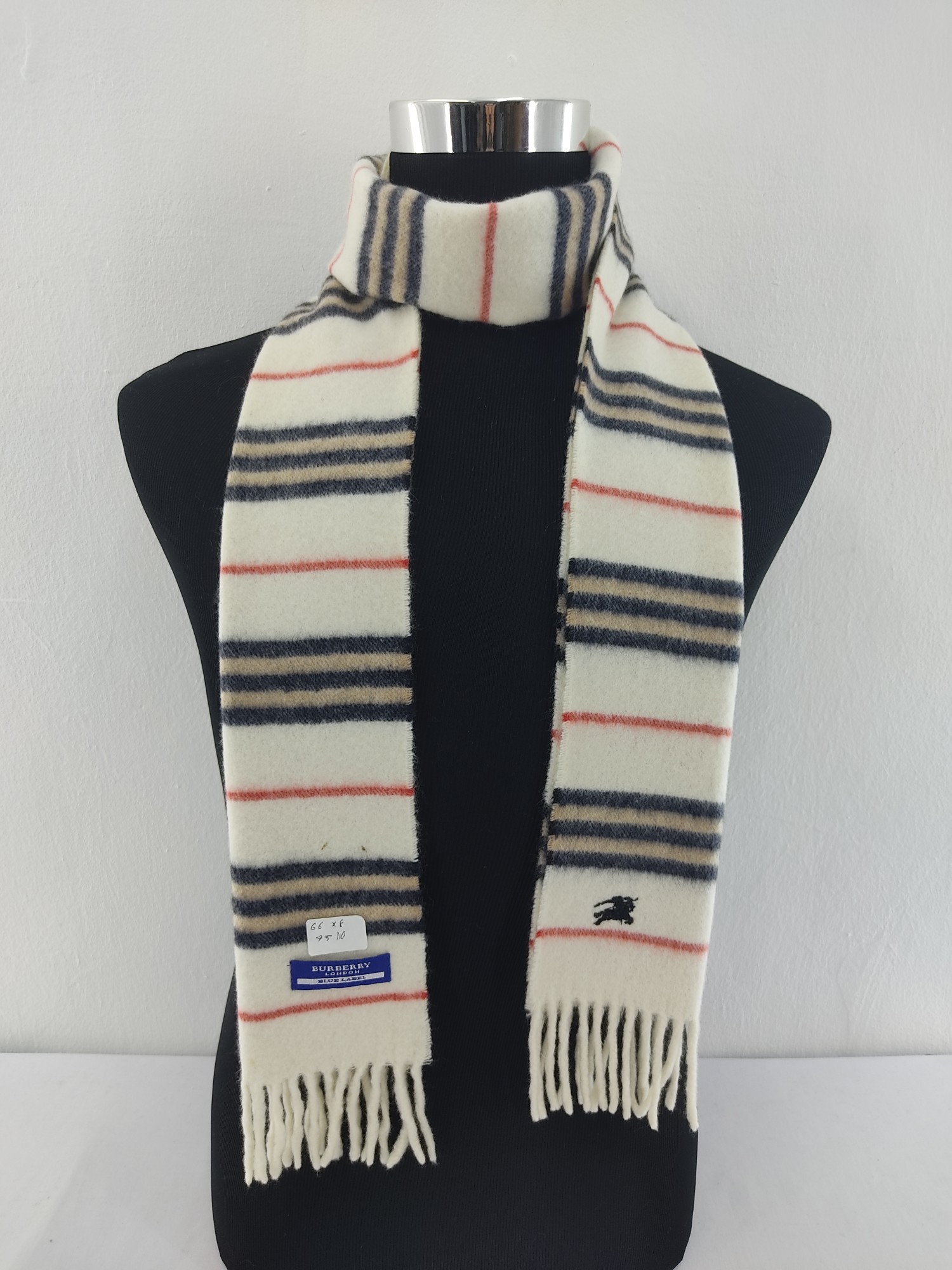 Burberry blue cheap label scarf