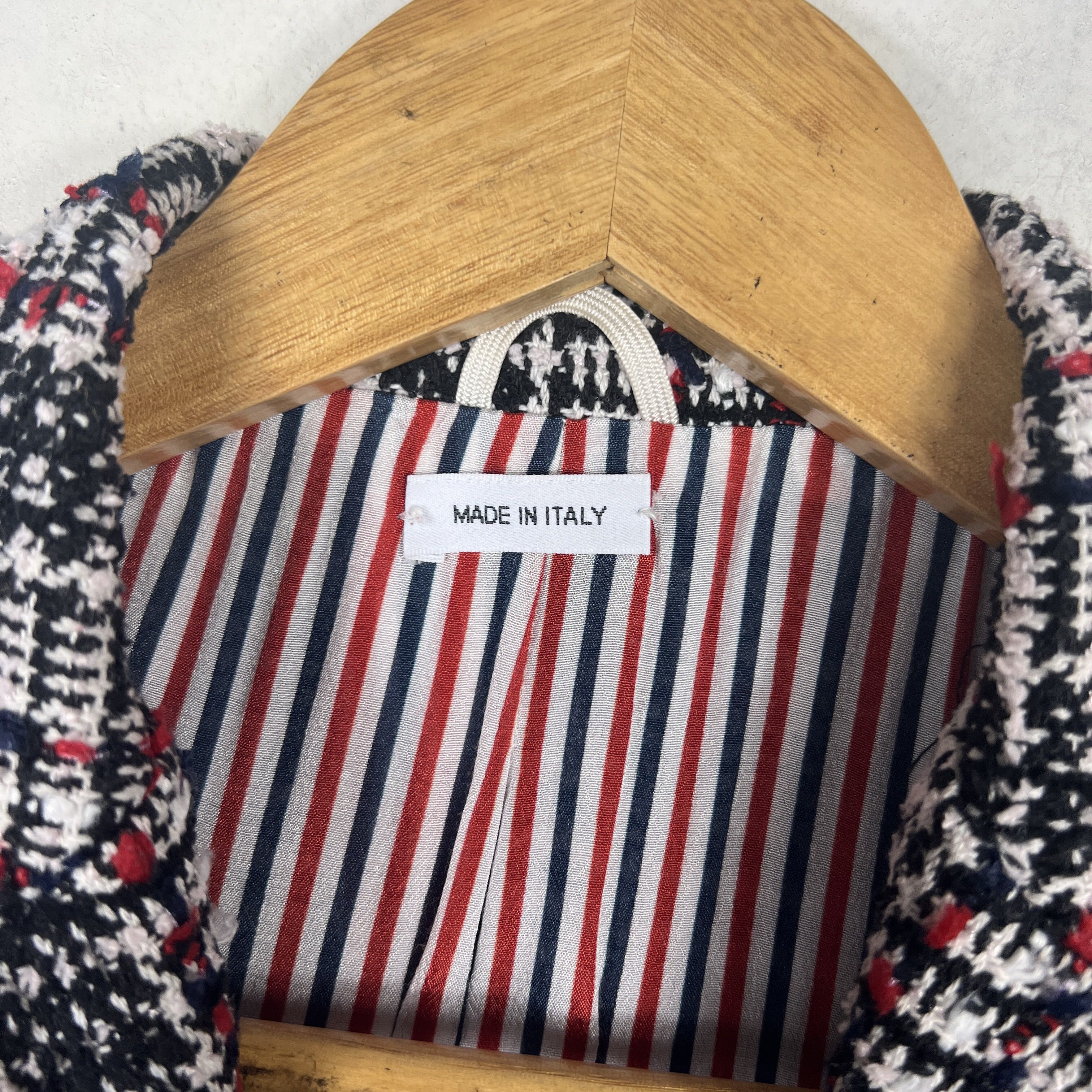 Thom Browne Red Prince of Wales Tweed Sack Blazer  - 7