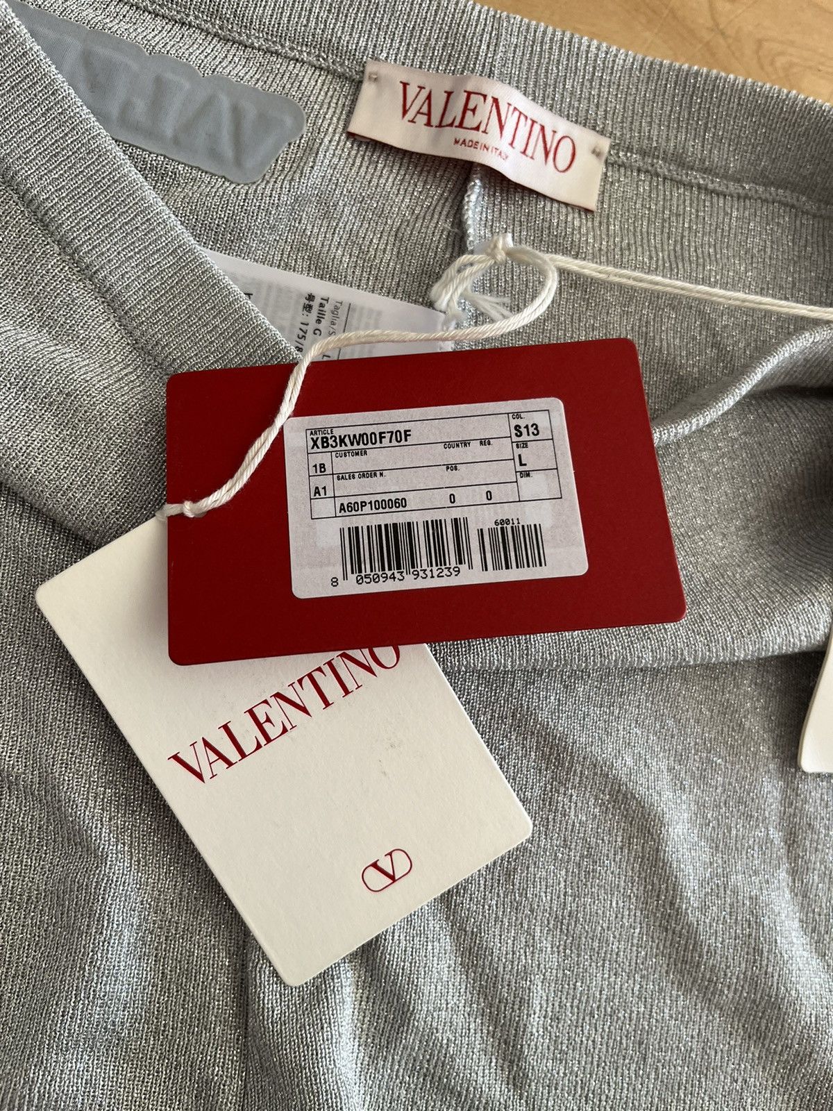 NWT - Valentino Silver Knit Metallic Shorts - 4