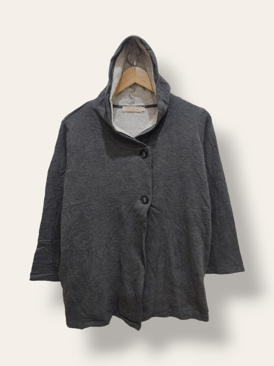 Archival Clothing - Crocodile Wool Hooded Cardigan Coat Jacket - 1