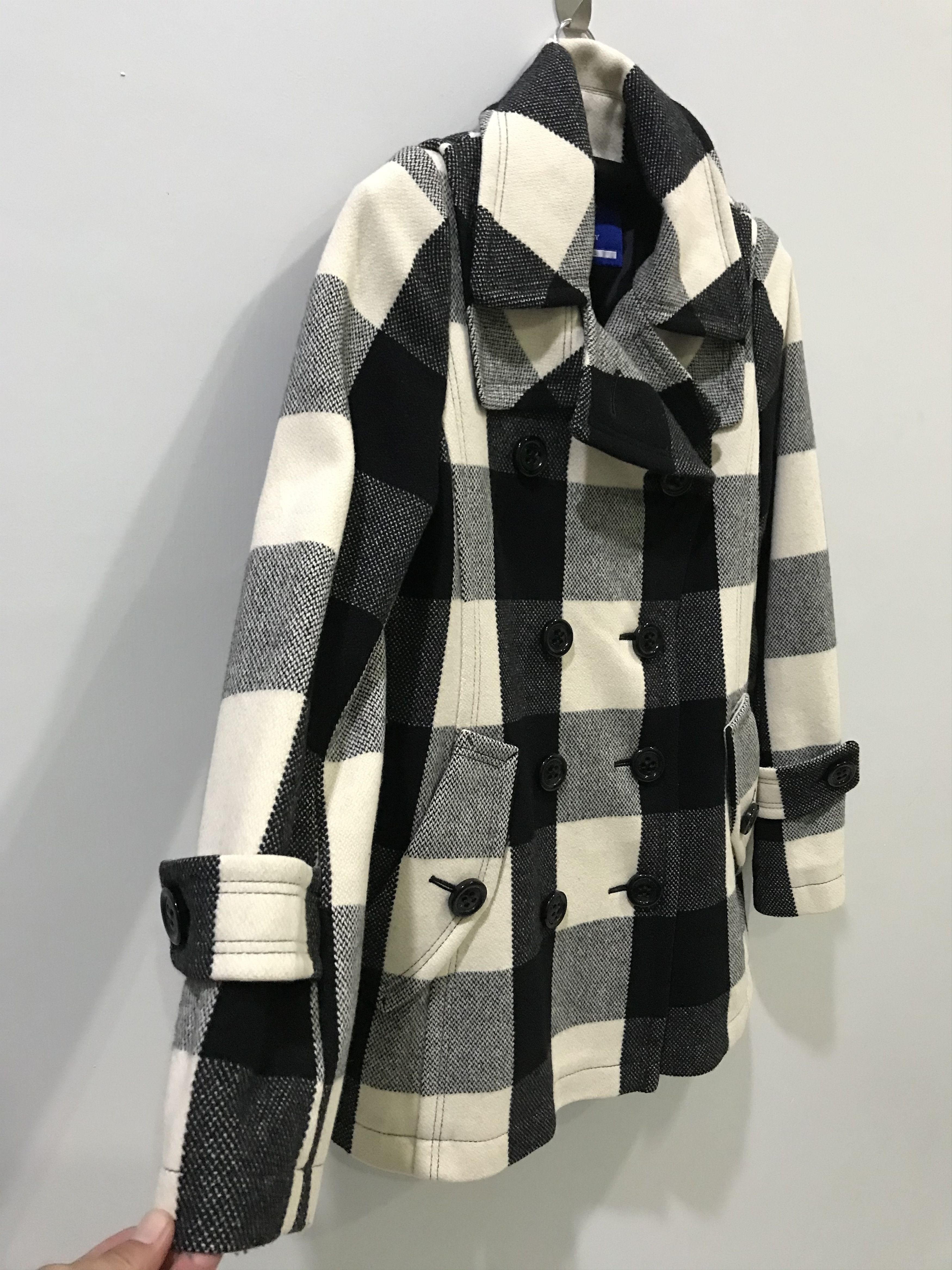 2-OC4- WOMEN! BURBERRY BLUE LABEL Plaid Peacot - 9