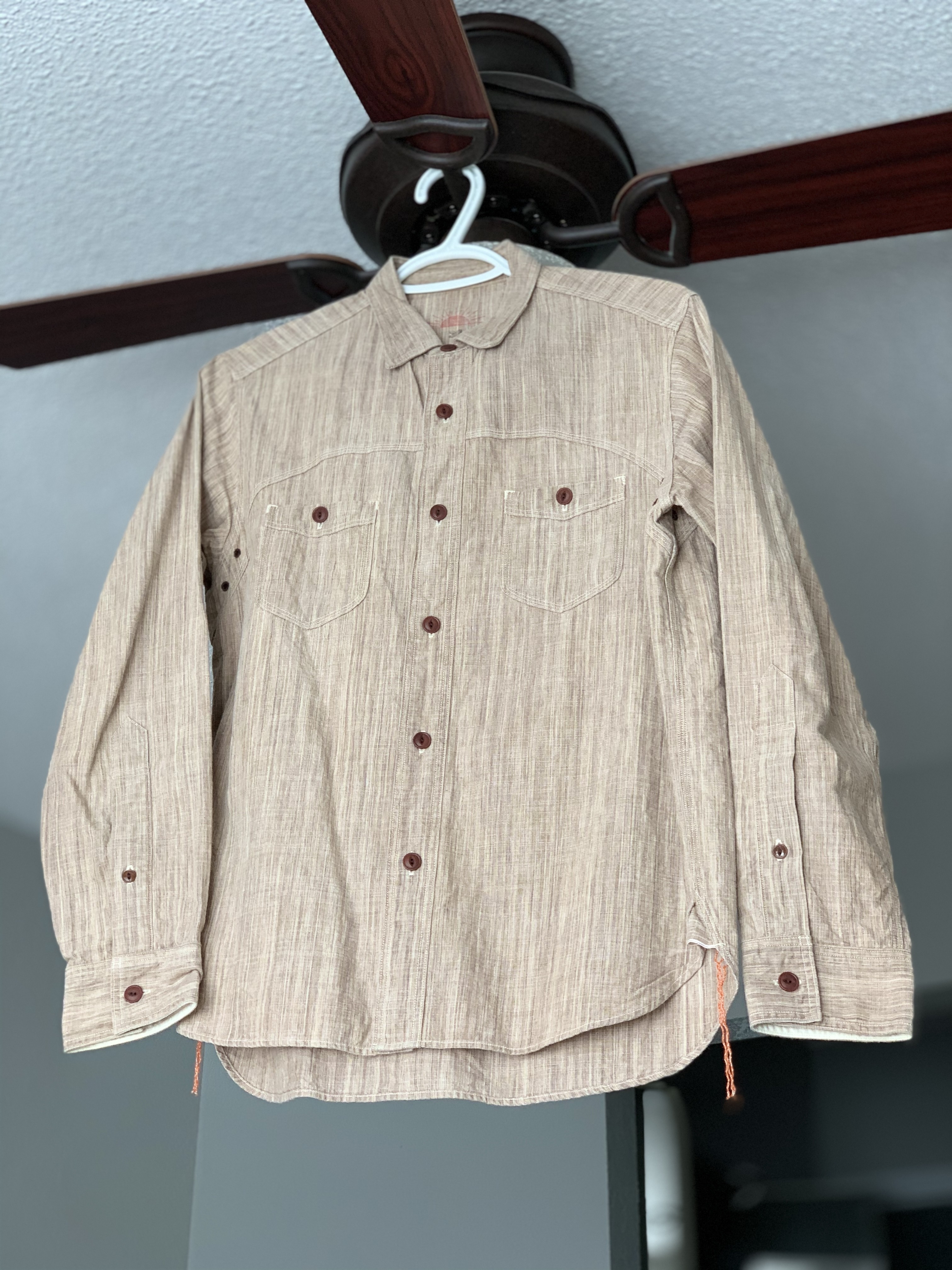 Sunny Sports - Chambray Work Shirt, tan/brown - 3